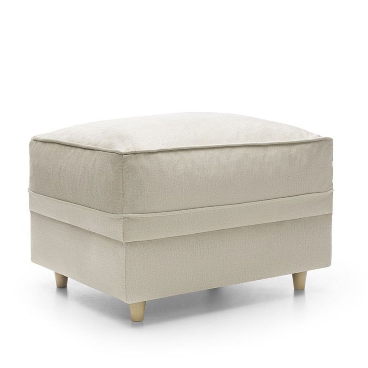BETHAN Velvet Footstool- Cream - Moonlight Interiors