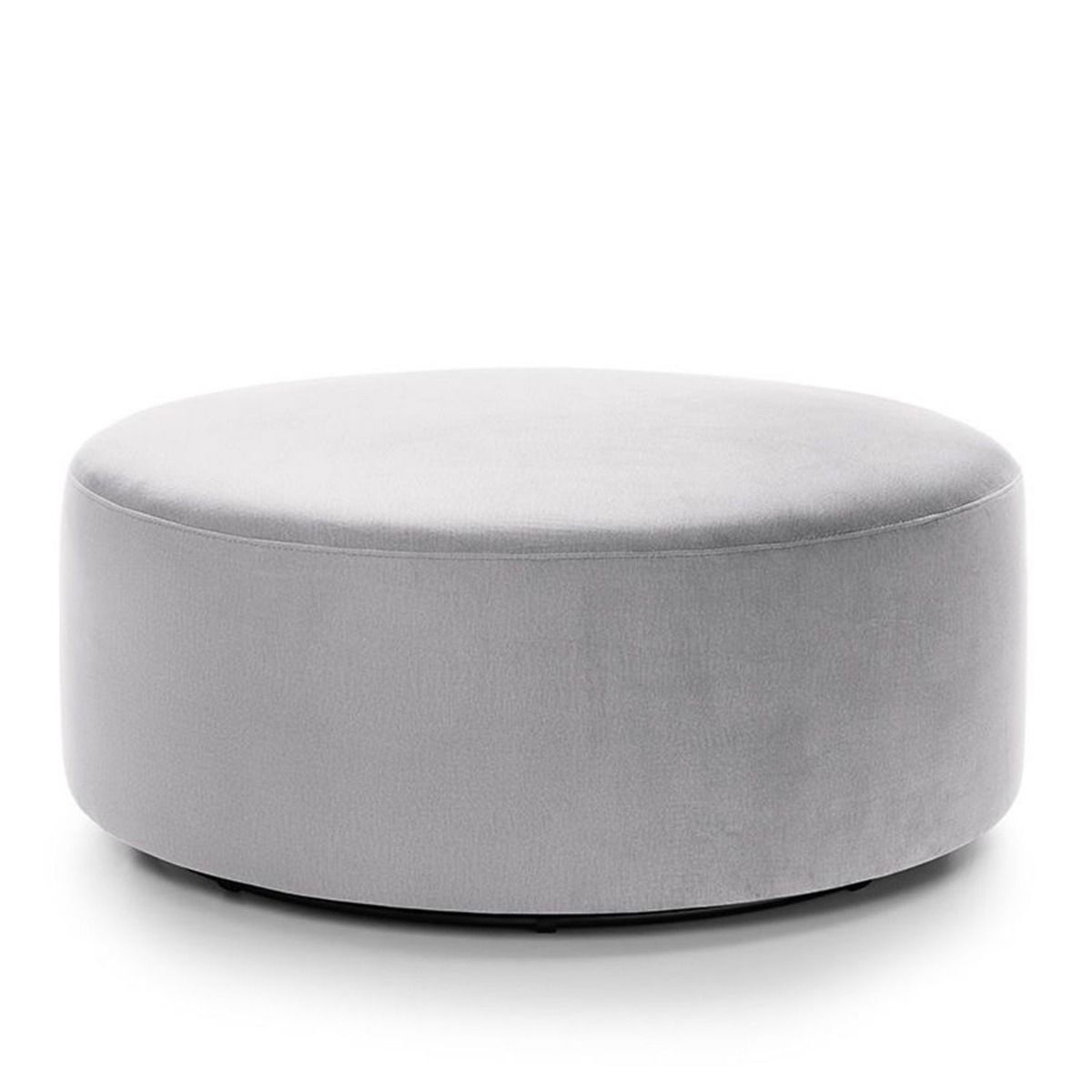 Bethan Velvet Large Swivel Footstool - Light Grey - Moonlight Interiors