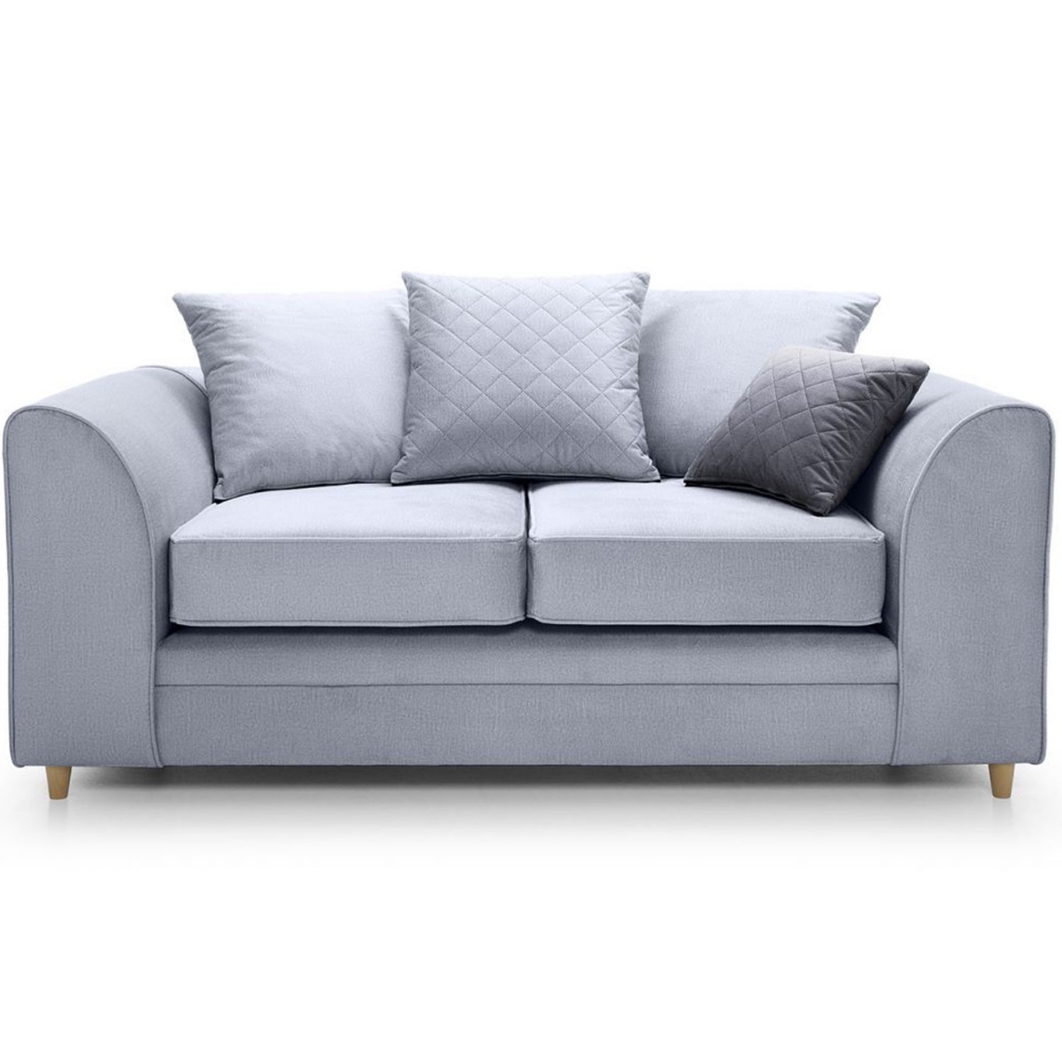 Bethan Velvet 2 Seater Sofa - Silver Blue - Moonlight Interiors
