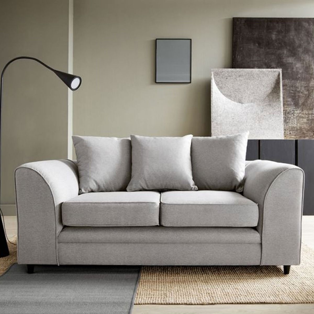 Charmaine 2 Seater Sofa - Light Grey - Moonlight Interiors