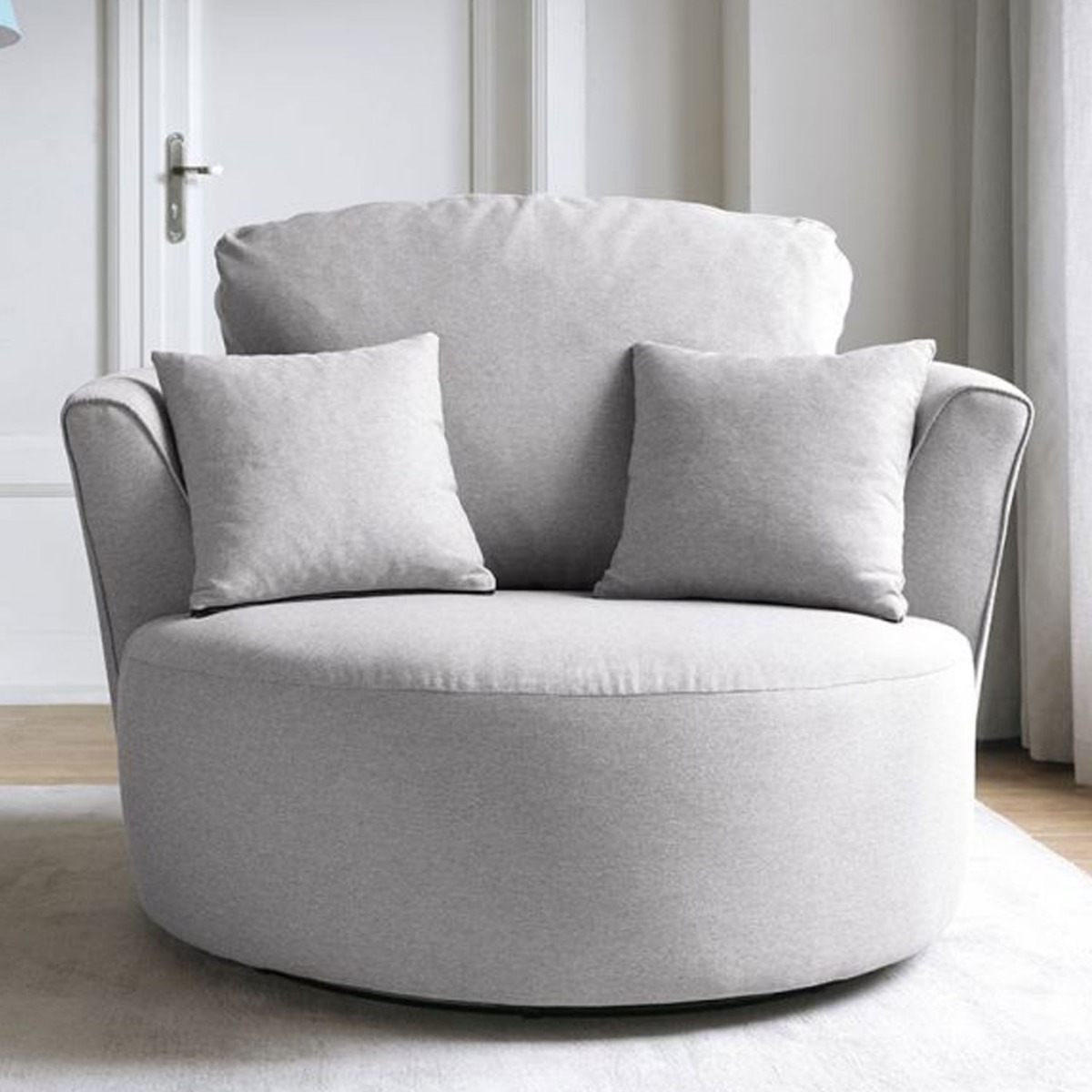 Charmaine Swivel Chair - Light Grey - Moonlight Interiors