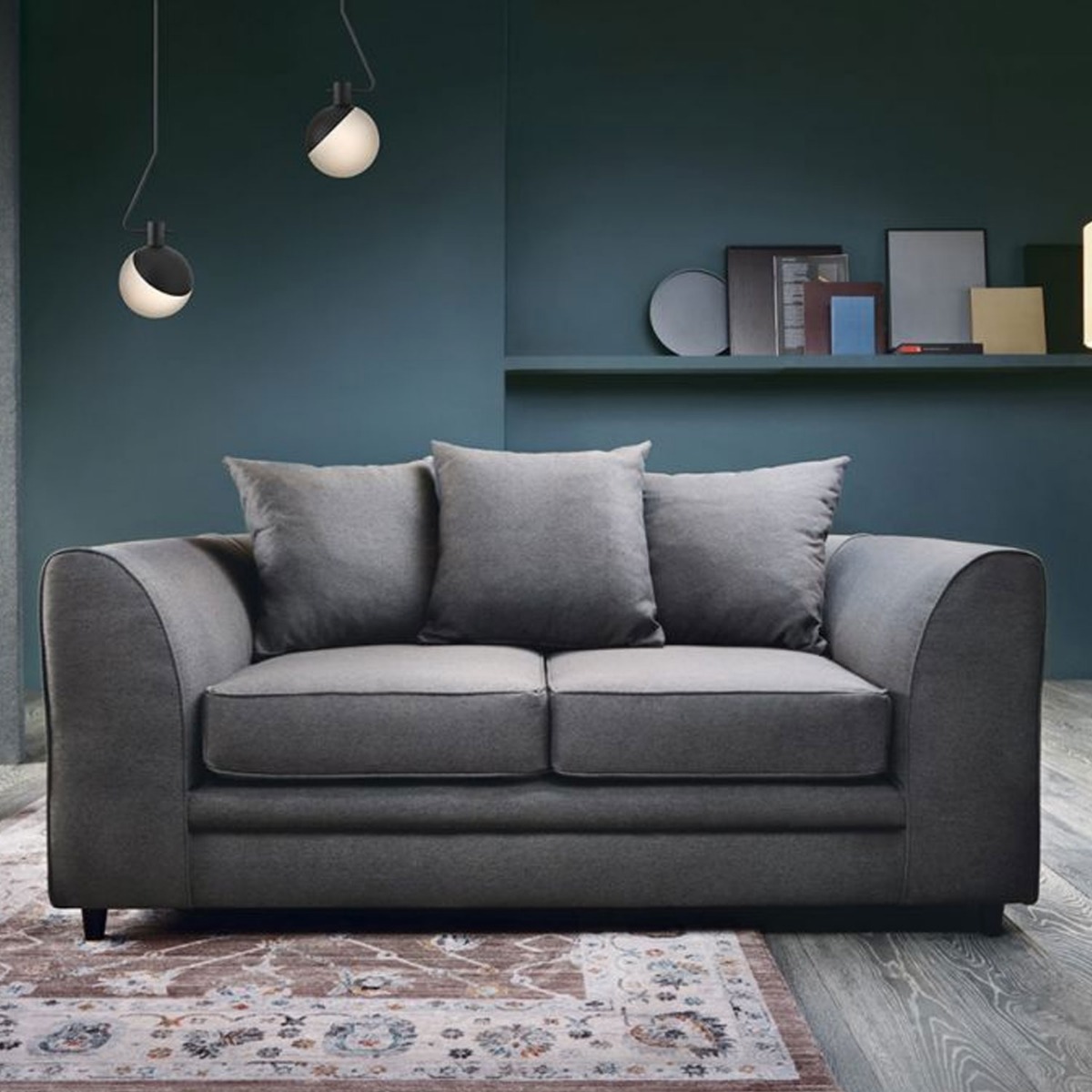Charmaine 2 Seater Sofa - Dark Grey - Moonlight Interiors