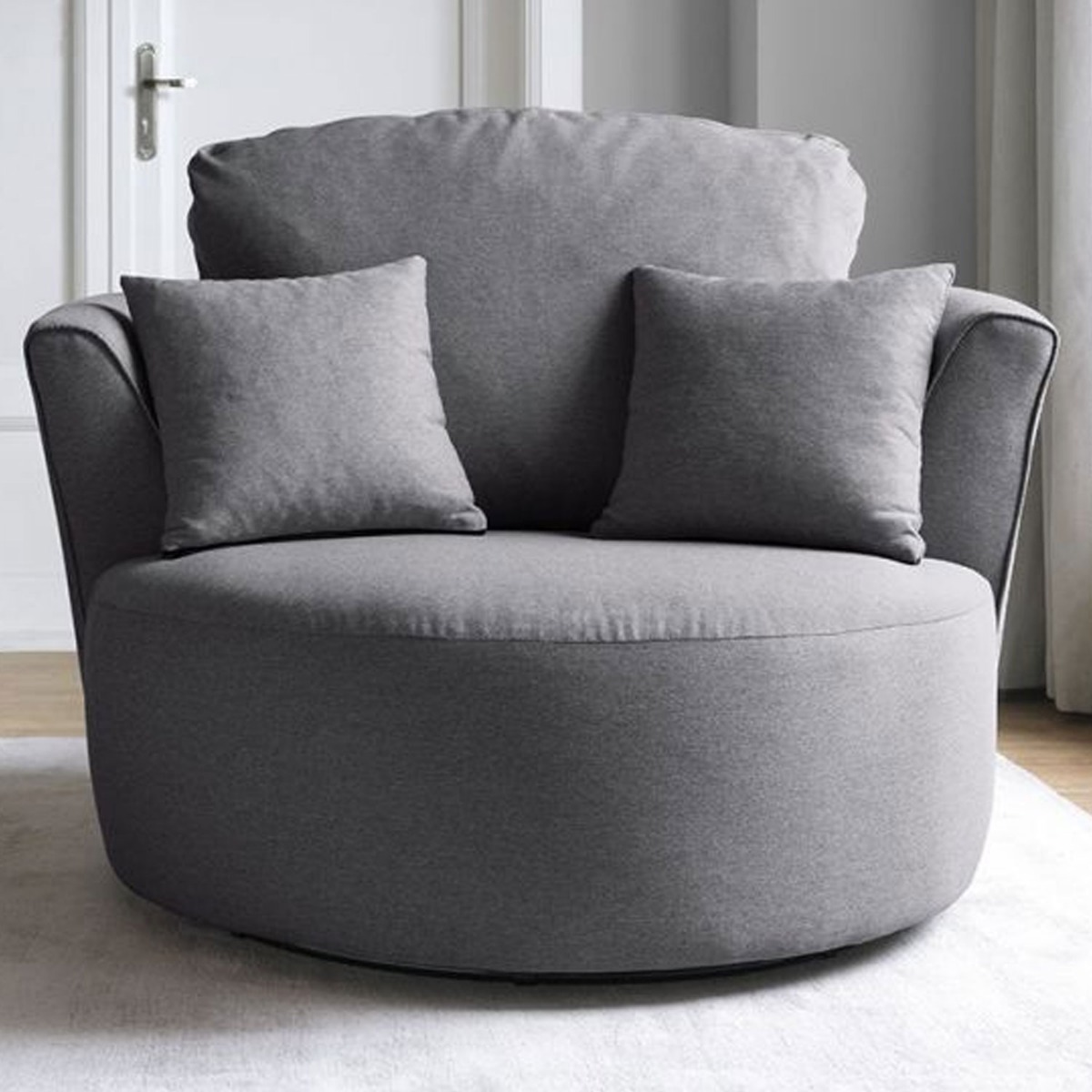 Charmaine Swivel Chair - Dark Grey - Moonlight Interiors