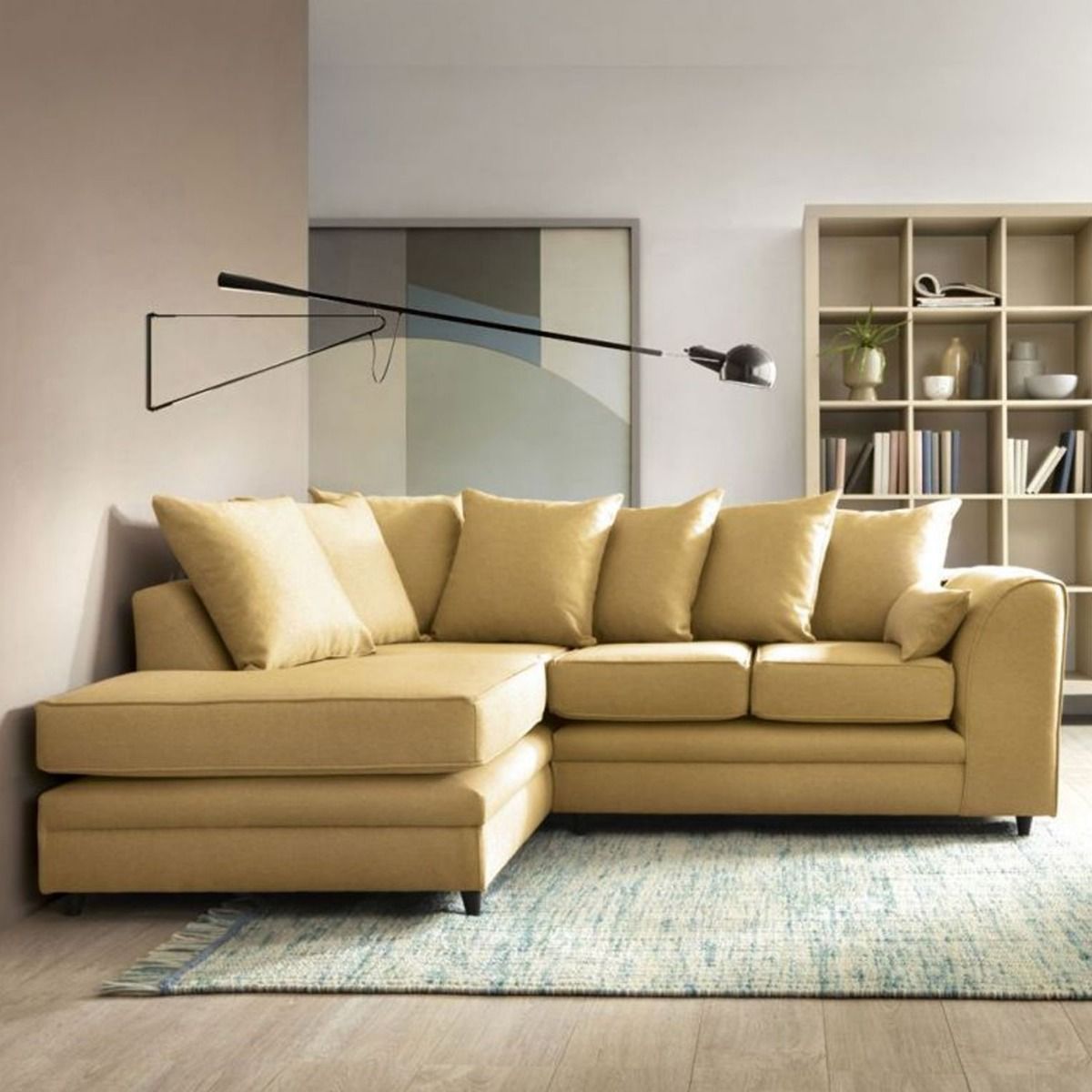 Charmaine Corner Sofa - Left Arm Mustard - Moonlight Interiors