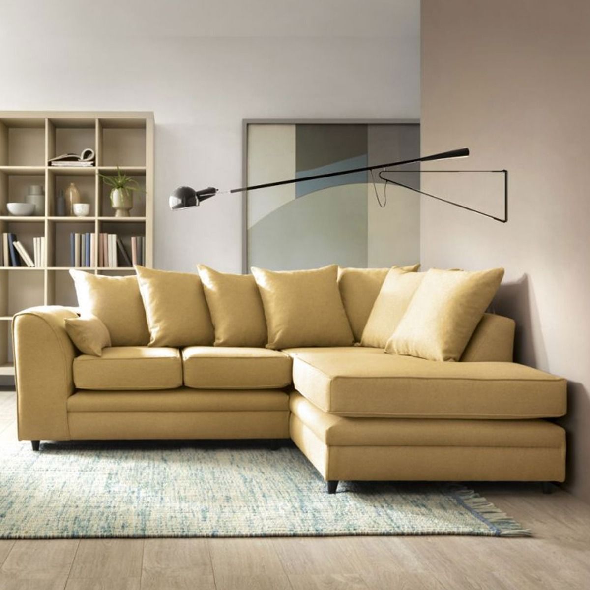Charmaine Corner Sofa - Right Arm Mustard - Moonlight Interiors
