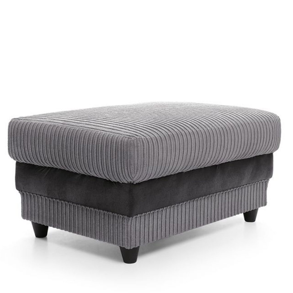 Eritrea Footstool - Black and Charcoal - Moonlight Interiors