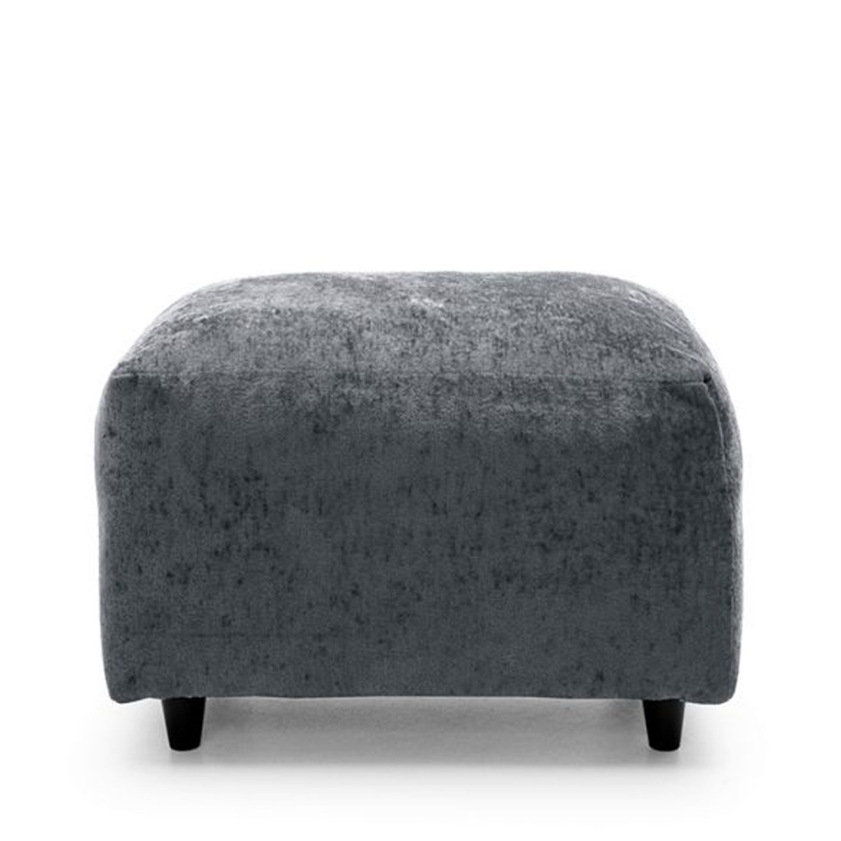 Gilliver Crushed Chenille Footstool - Dark Grey - Moonlight Interiors