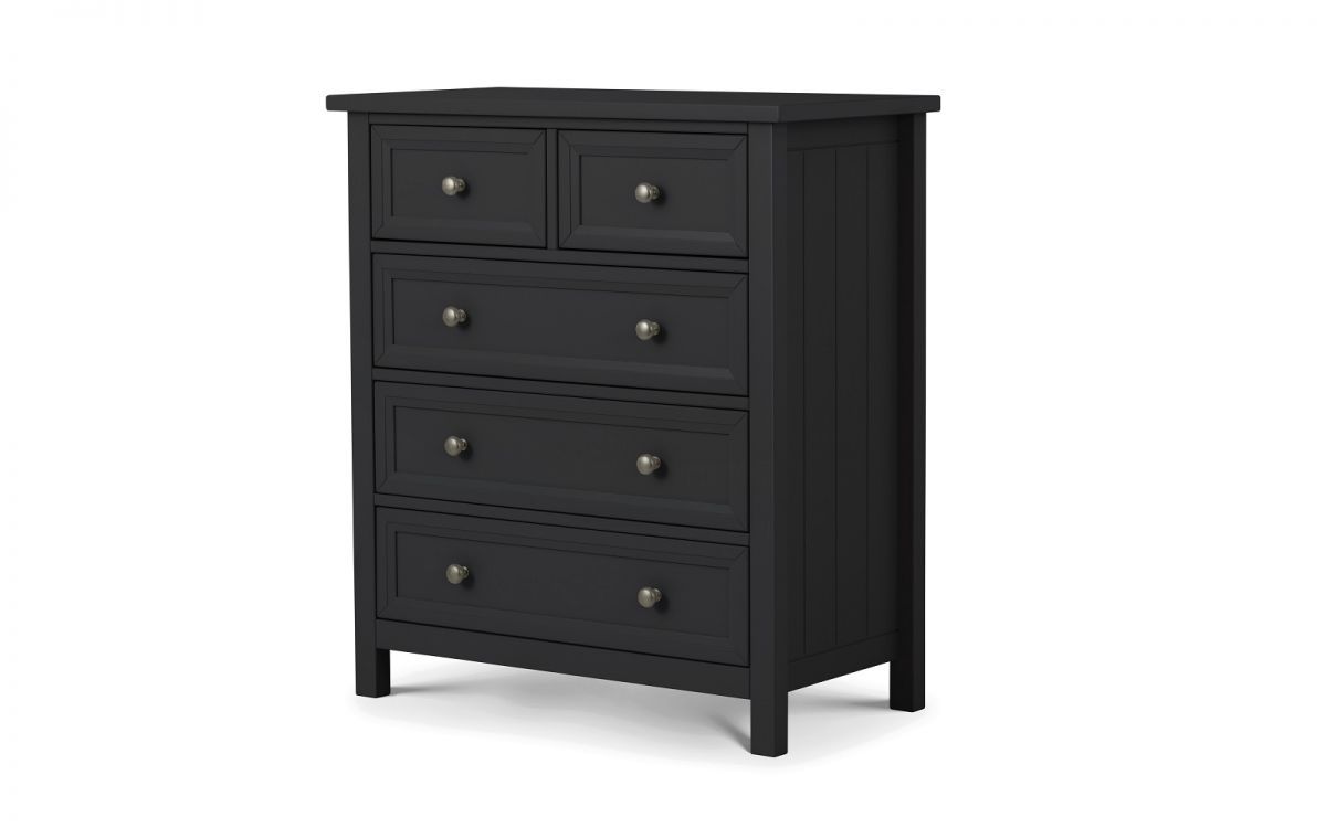 MALTON I Grey Chest of Drawers - Medium-sized, 5 Drawers - JB Collections