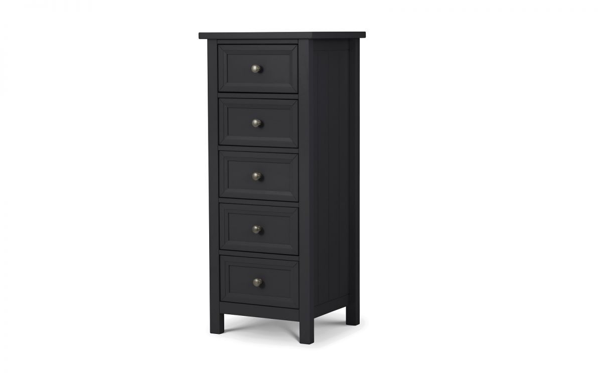MALTON V Grey Chest of Drawers - Tallboy, Medium-sized, 5 Drawers - JB Collections