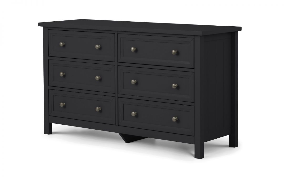 MALTON VII Grey Chest of Drawers - Large-sized, 6 Drawers, Double - JB Collections