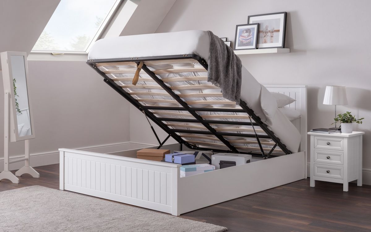 Maine Ottoman Kingsize Bed - Surf White - JB Collections