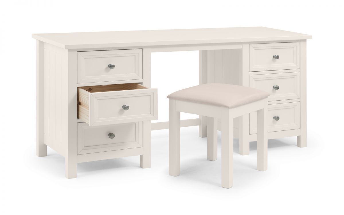 Dressing Table - MAINE 6 Drawer Dresser White 145cm - JB Collections