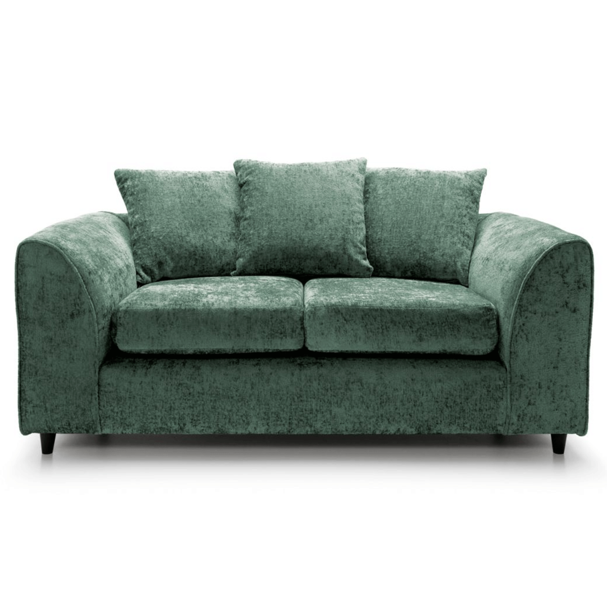 GILLIVER Crushed Chenille Fabric 2 Seater Scatterback Sofa - Rifle Green - Moonlight Interiors