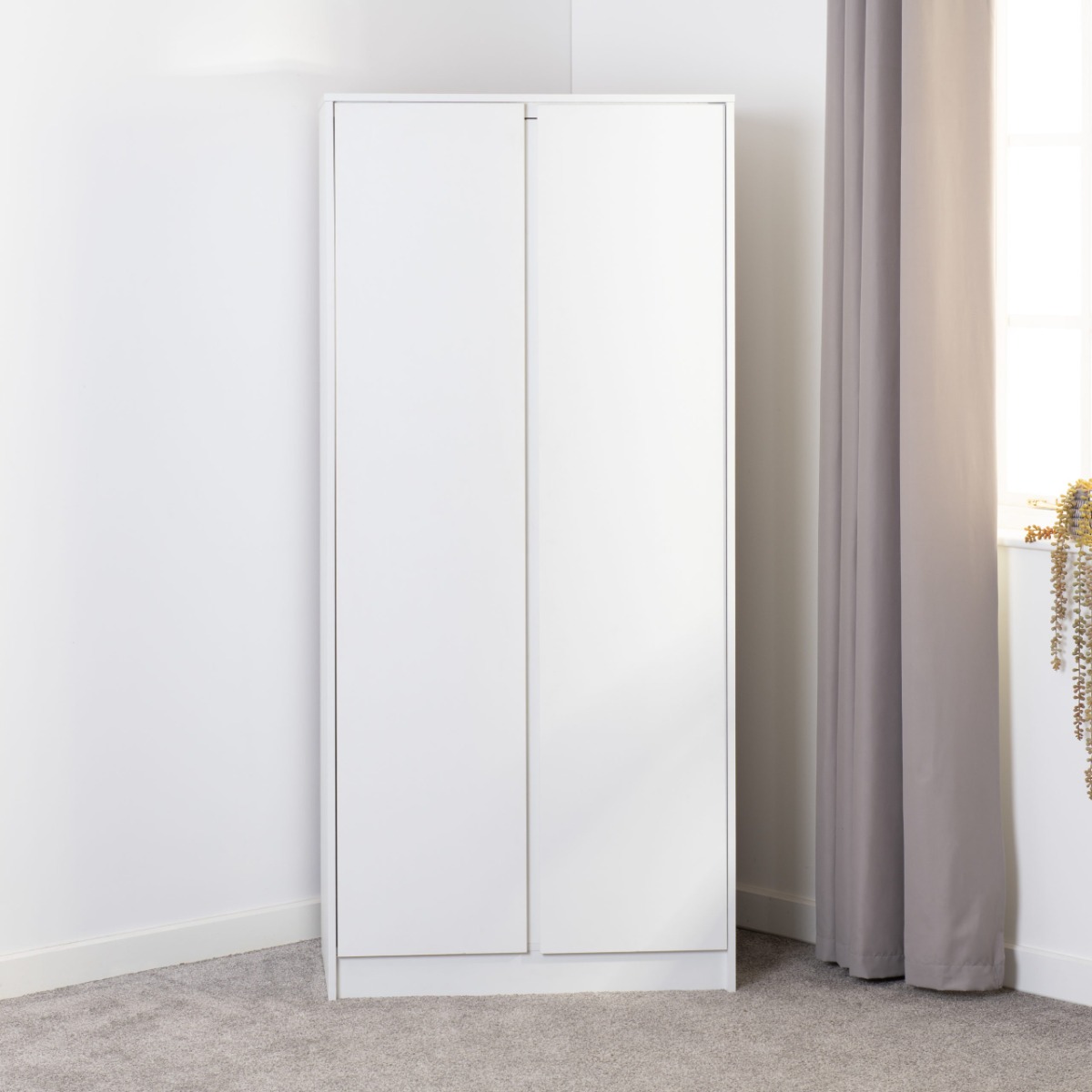 MALDEN 2 Door Wardrobe White - 80cm - Budget Deals