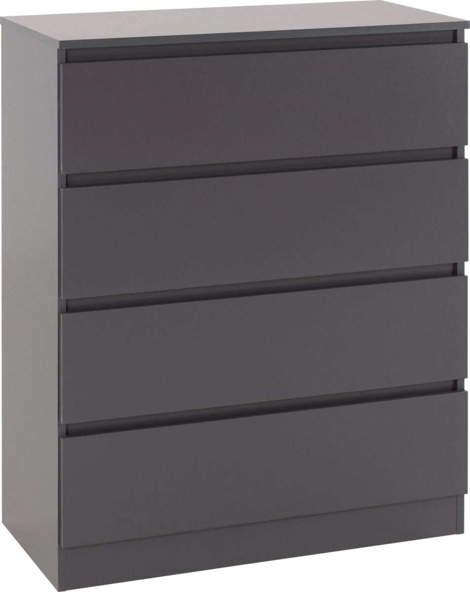 MALDEN Grey Chest of Drawers - Medium-sized, 4 Drawers - Budget Deals