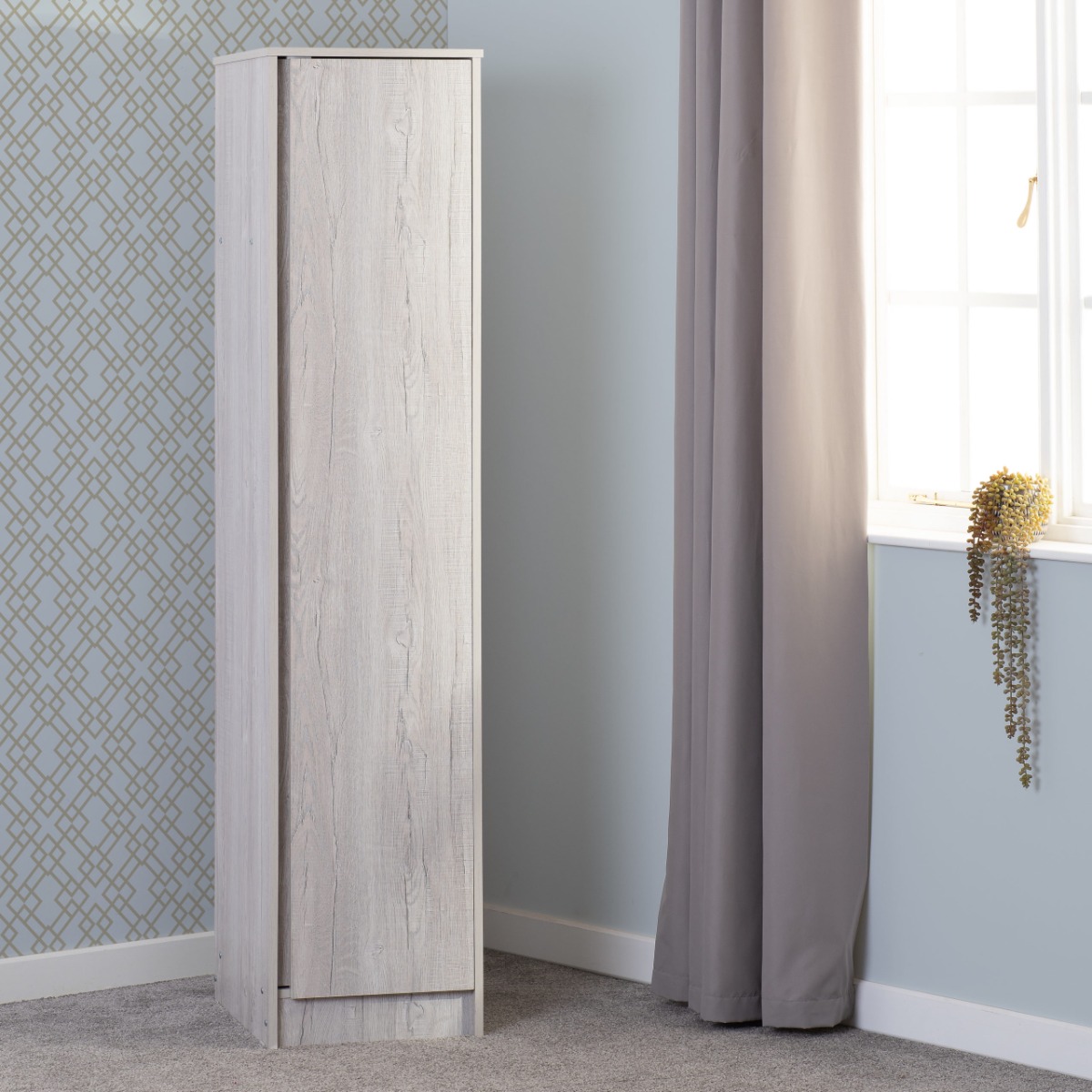 MALDEN 1 Door Wardrobe Light Oak - 40cm - Budget Deals