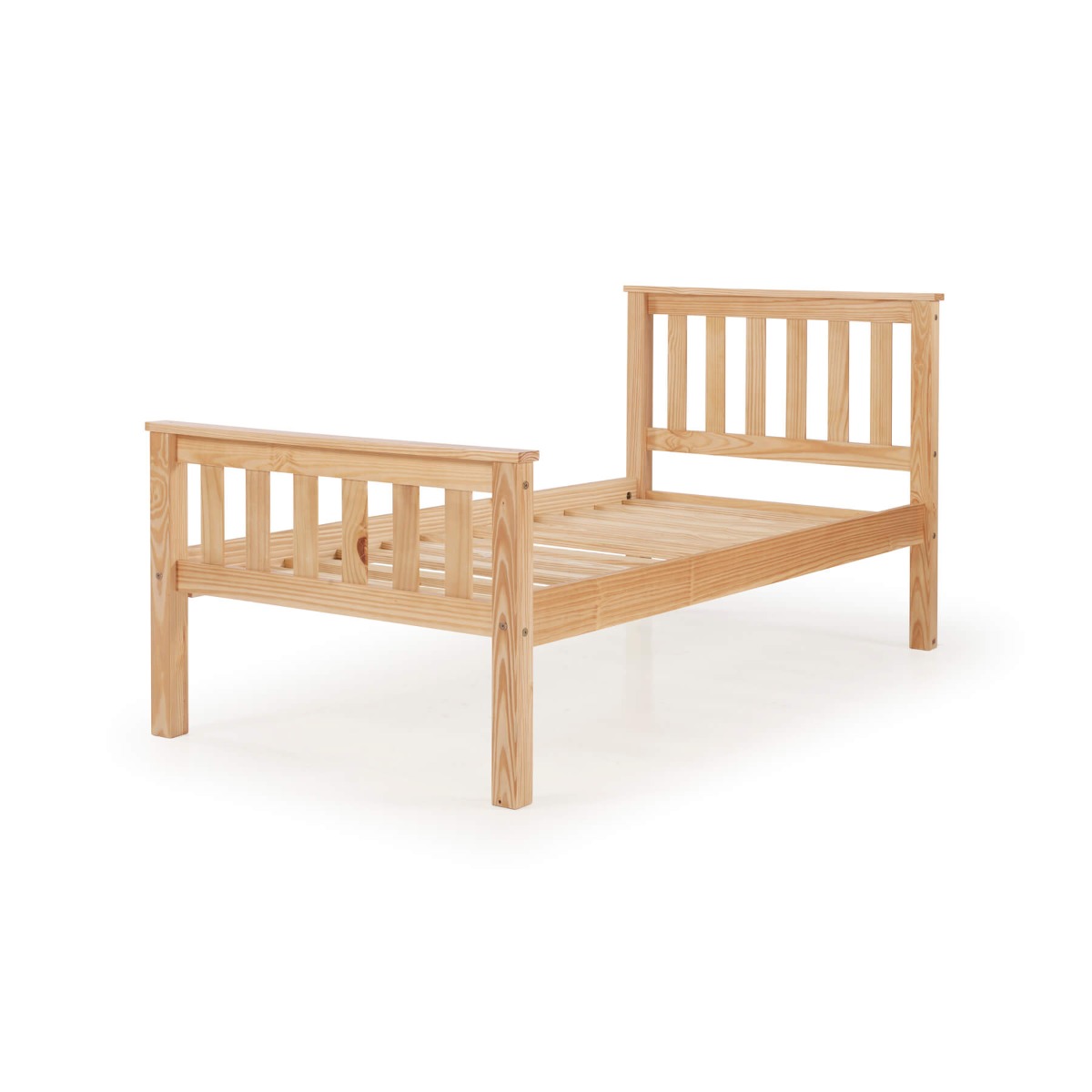 Chandler Classic Solid Pine Wooden Bed Frame with High Footboard in Antique - Single - Sigrid Mills