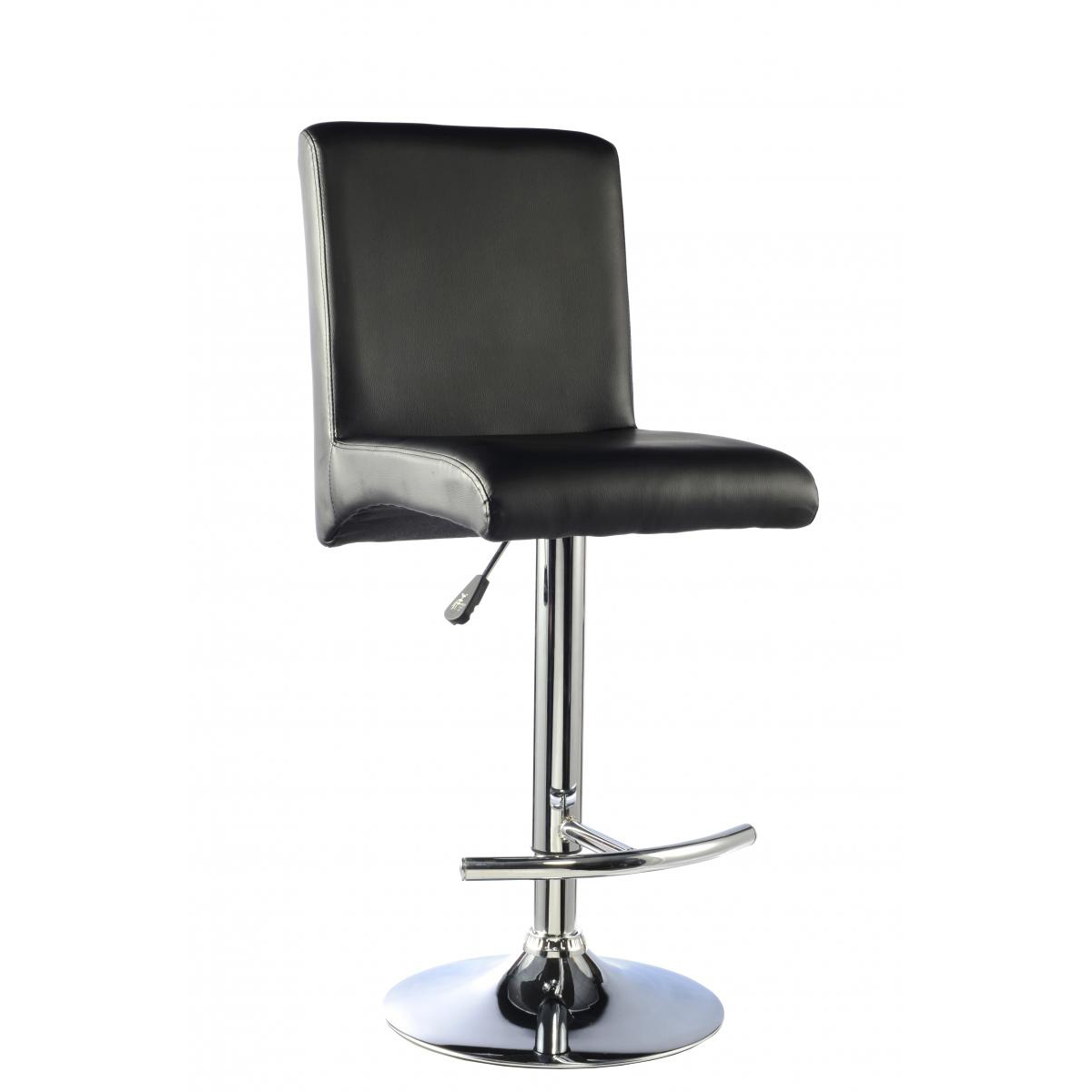 Cordova Stylish Swiveling Sleek and Adjustable Bar Stools in Black PU Chrome - Set of 2 - Sigrid Mills