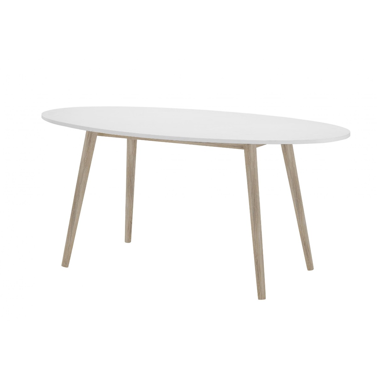 Ketchikan Dining Elegance Oval White and Oak Dining Table with Rubberwood Legs - Sigrid Mills