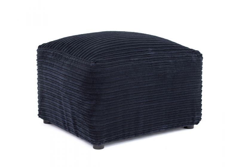 PORTO Jumbo Cord Footstool - Black - Interior Masters