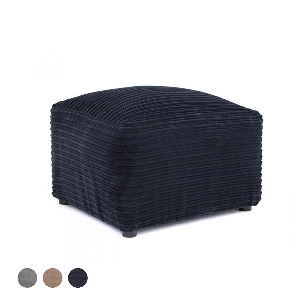 Porto Jumbo Cord Footstool - Black - Interior Masters
