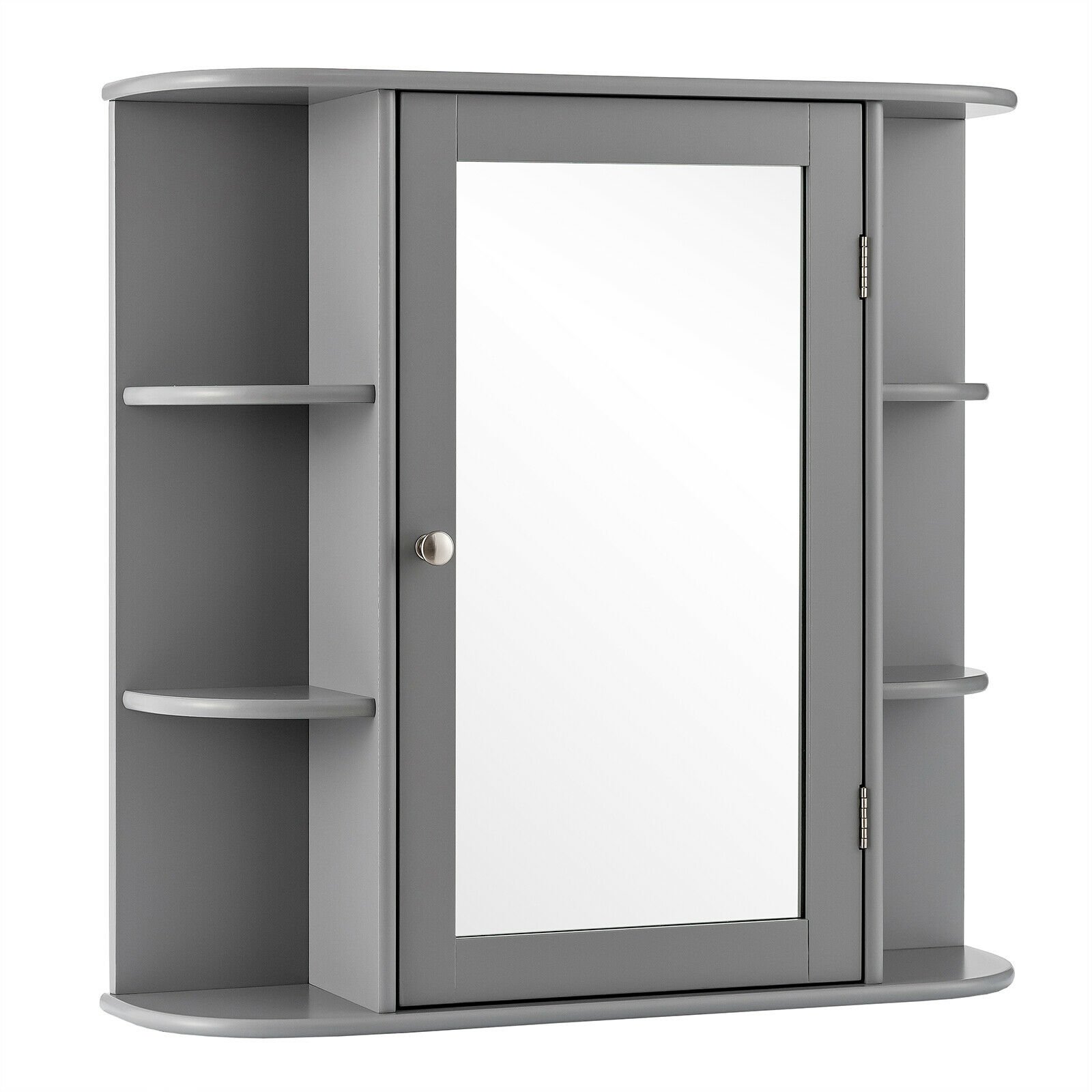 Bathroom Cabinet - 3-Tier Mirrored Wall Mounted Bathroom Cabinet-Grey - Savings Store