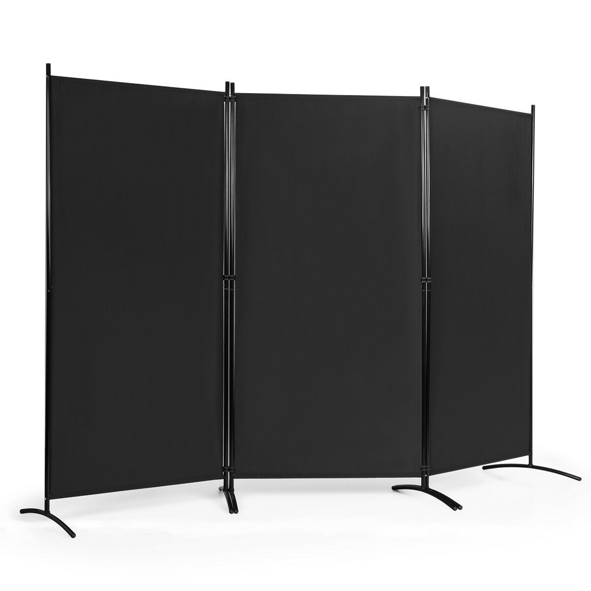 3 Panel Folding Room Divider-Black - Savings Store