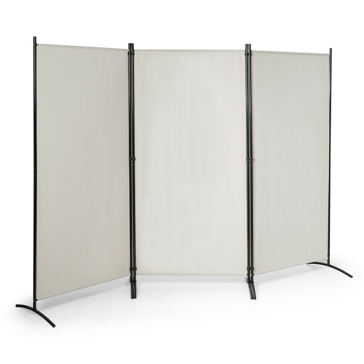 3 Panel Folding Room Divider-Beige - Savings Store