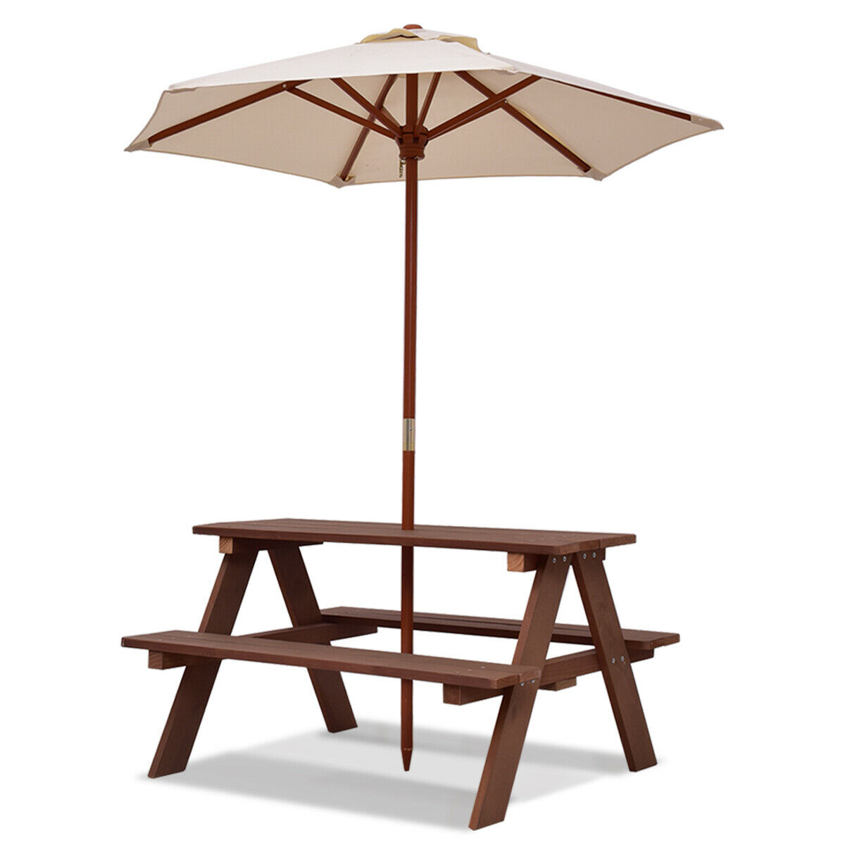 Children's Garden Picnic Table Bench with Sun Umbrella - Savings Store