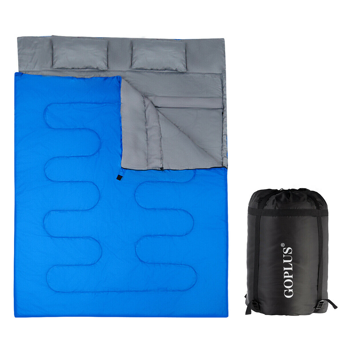 Double Sleeping Bag Extra Large Waterproof with Carrying Bag-Blue - Savings Store