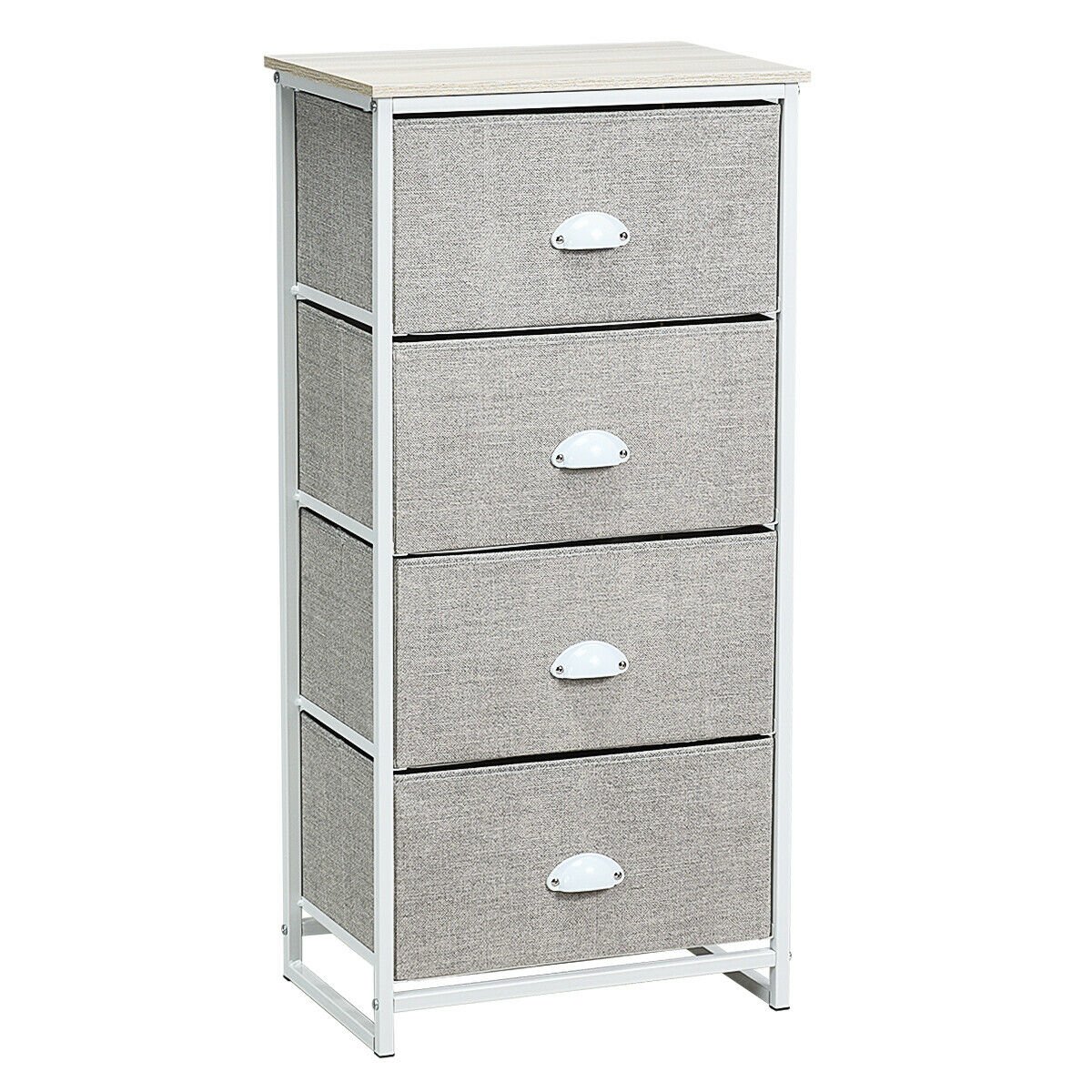 Bedside Table - VEGAS 4 Tier Nightstand White 45cm - Savings Store