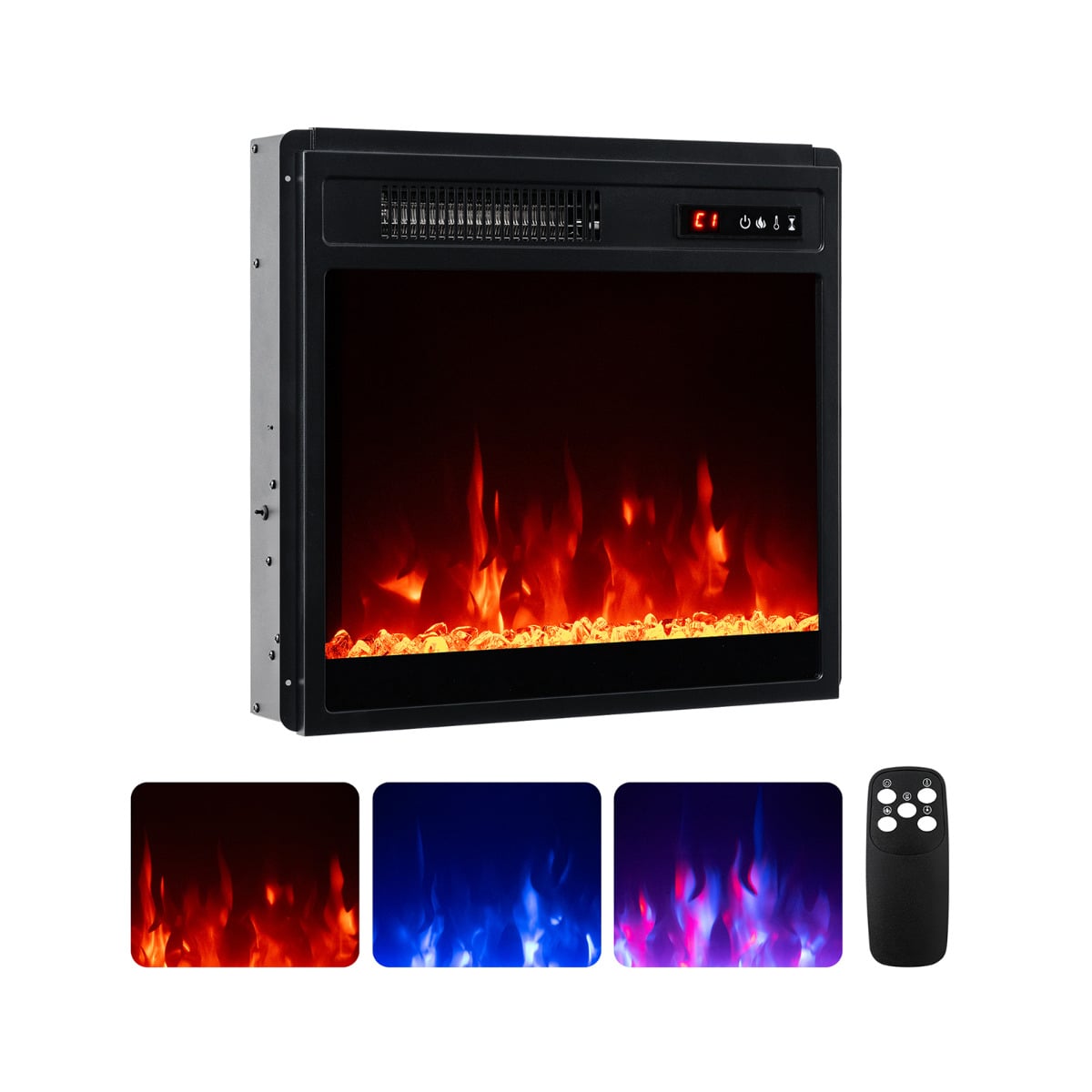 18” Electric Fireplace Insert 750W/1500W Fireplace Heater - Savings Store