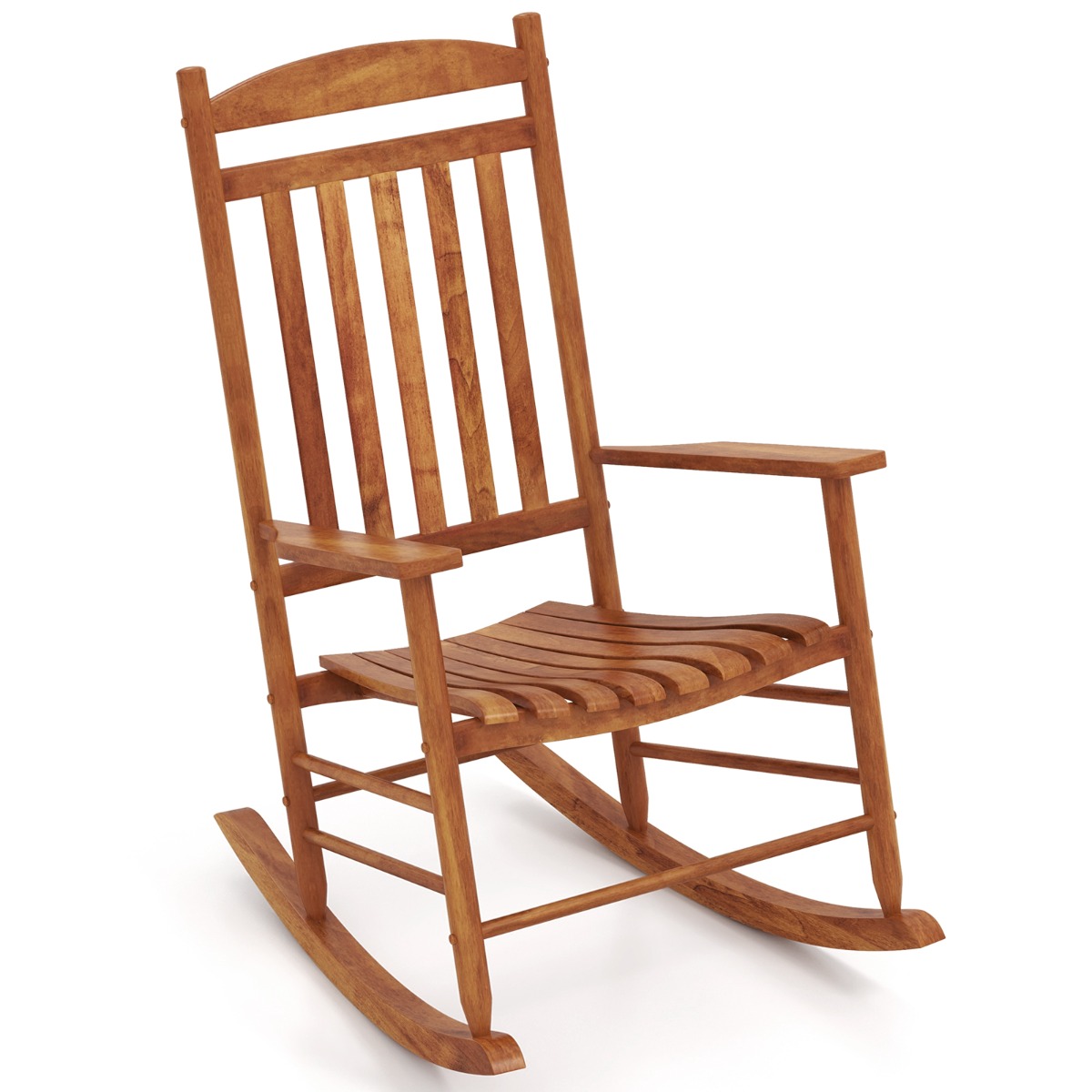 Garden Chair - Outdoor Poplar Wood Rocking Chair-Natural - Savings Store