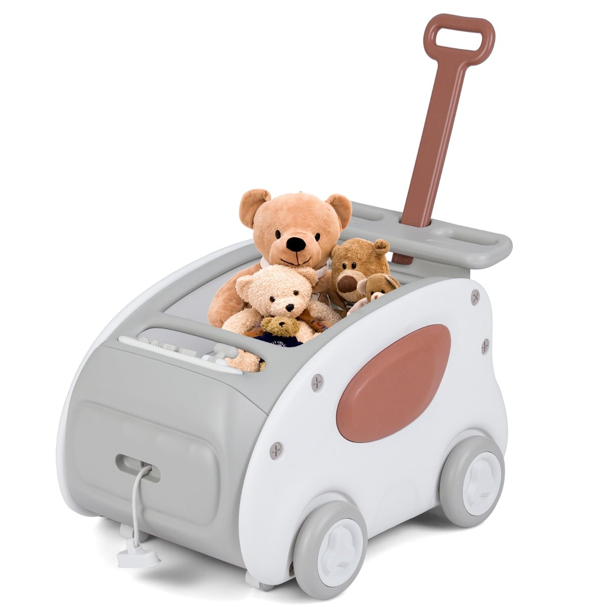 2-In-1 Push and Pull Baby Stroller with Wheels and Foldable Seat-Grey - Savings Store