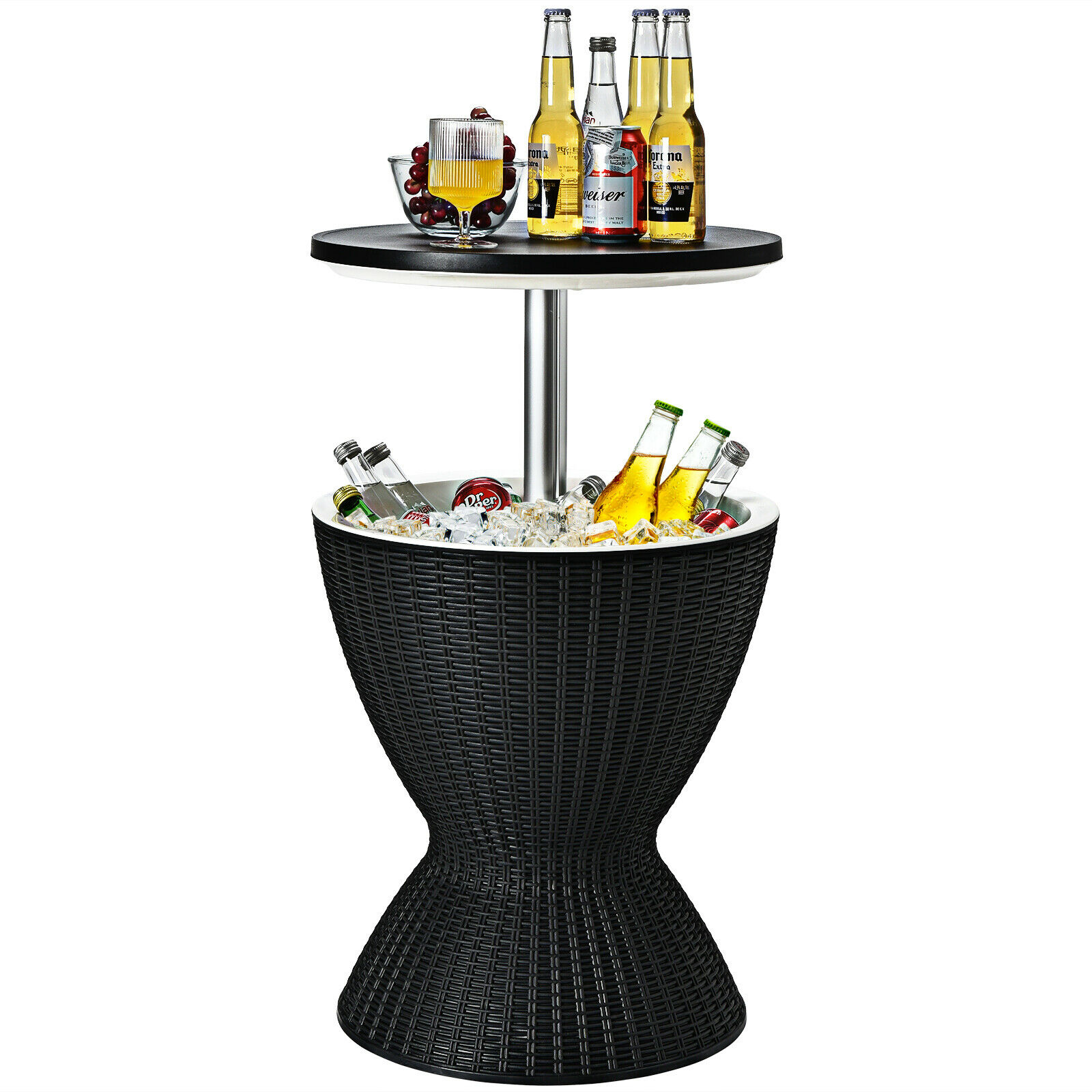 30L Patio Cool Box with Pop-Up Lid-Black - Savings Store
