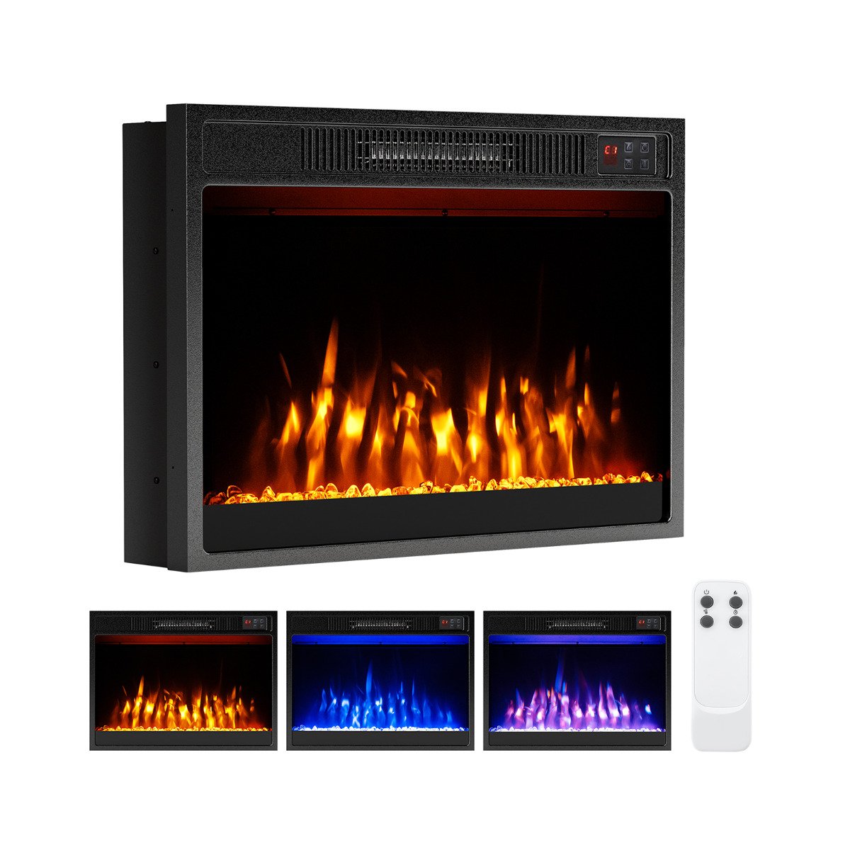 23 Inches Electric Fireplace Insert 750W/1500W Fireplace Heater - Savings Store