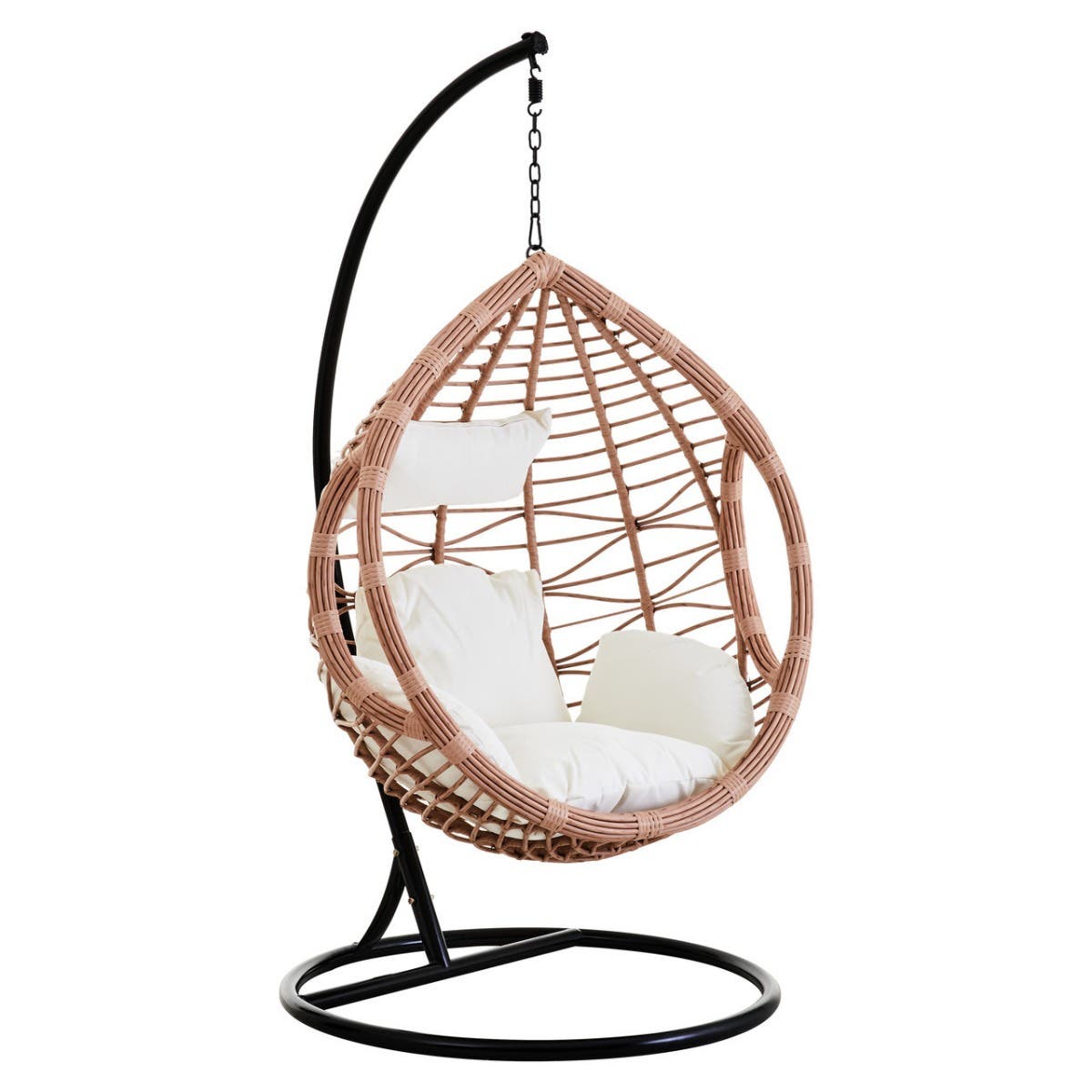NAVAGIO Natural Rattan Effect Hanging Chair - Brown - PH Collection
