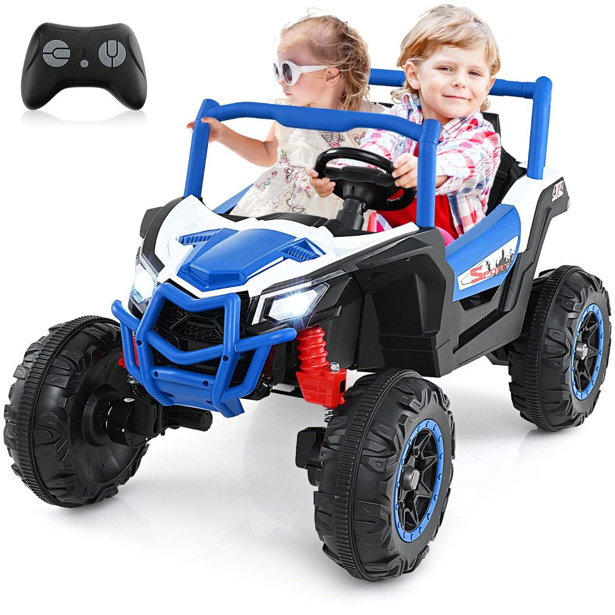 24V 2-Seater Ride On UTV for Kids 4WD/2WD Switchable with Remote & Music - Savings Store