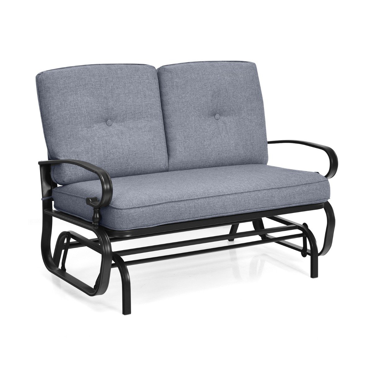 MORI 2-Person Patio Glider Chair with Cushions-Grey - Savings Store