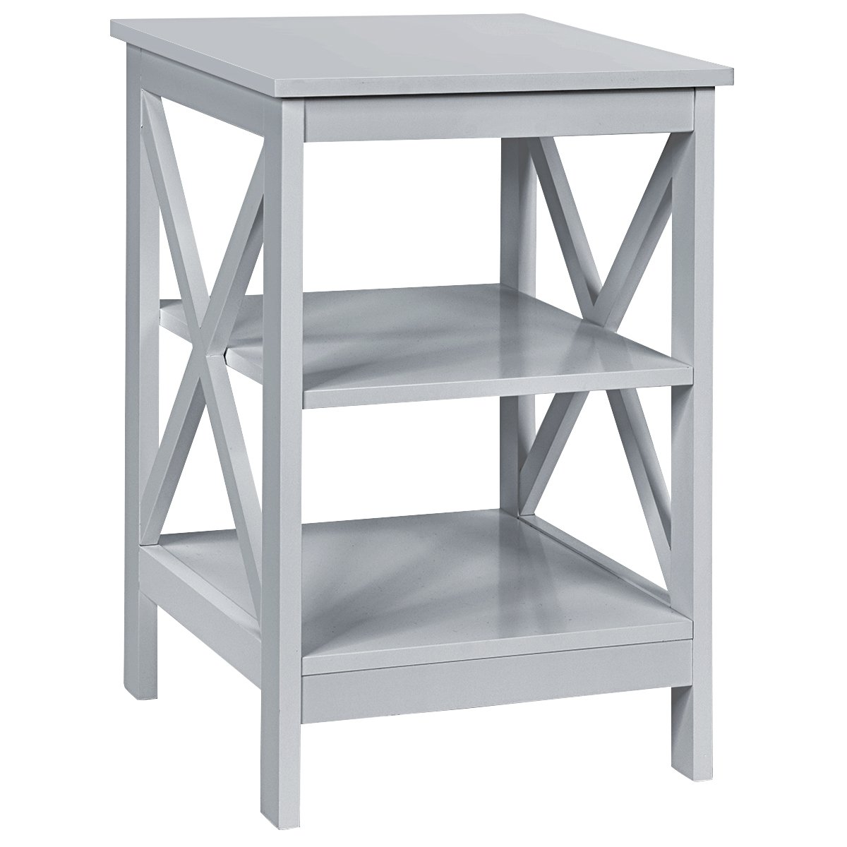 3-Tier Wooden Side table / Bedside Table -Grey - Savings Store