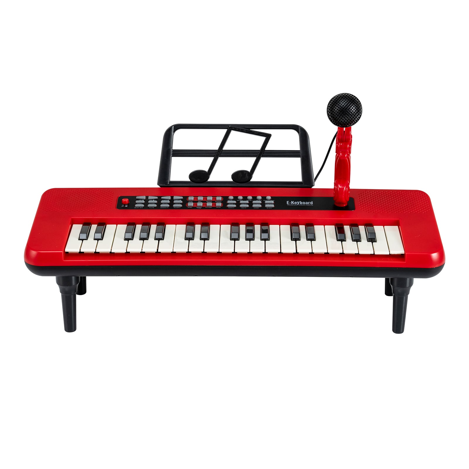 SOREX 37 Keys Kids Portable Piano Keyboard with Microphone and Music Stand-Red - Savings Store