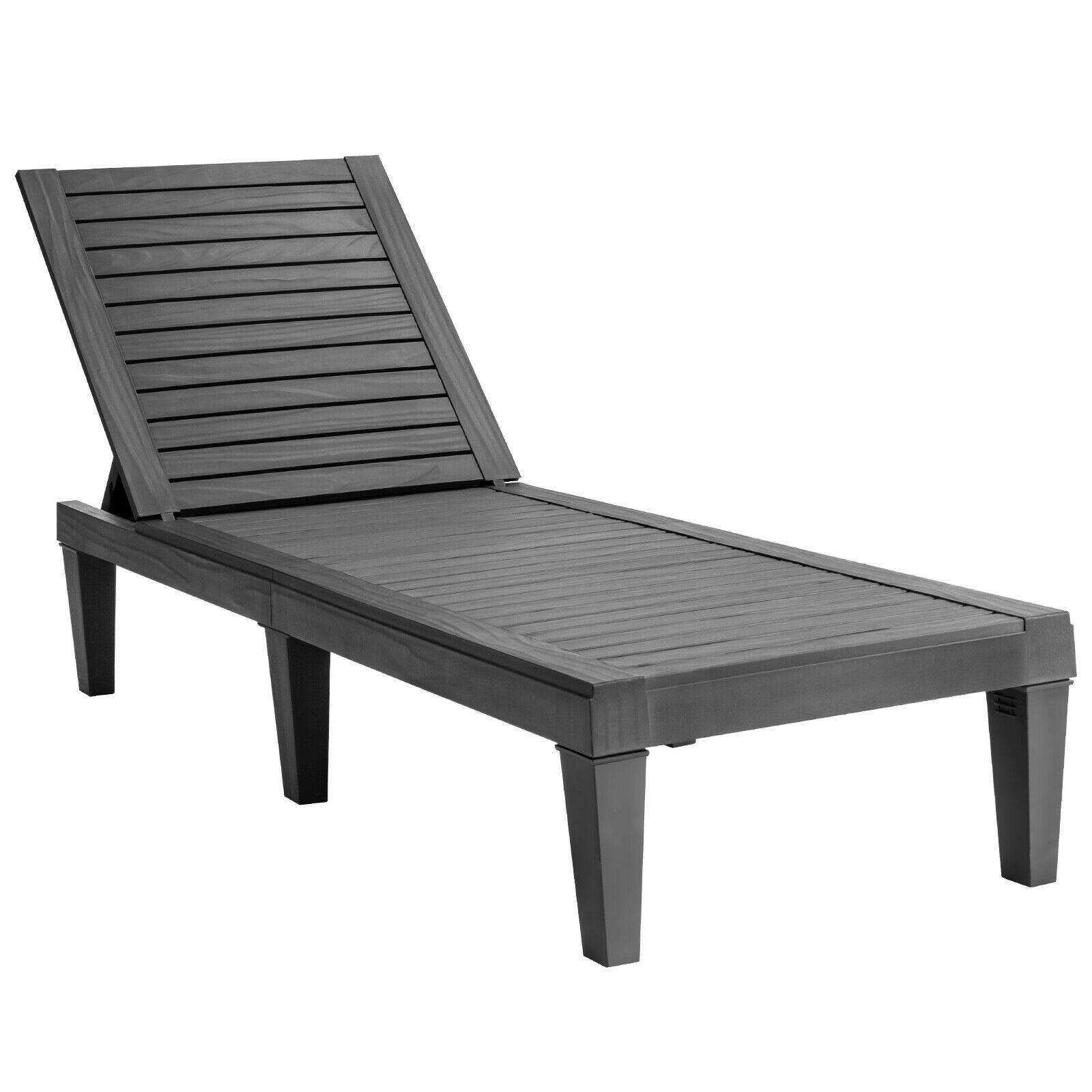 Adjustable Recliner Lounger Beach-Black - Savings Store