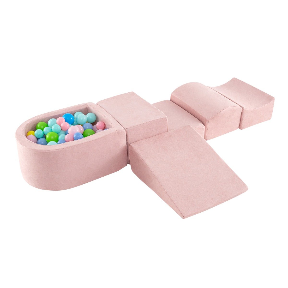 CAINUR 5-Piece Climb and Crawl Playset with Ball Pit for Kids-Pink - Savings Store