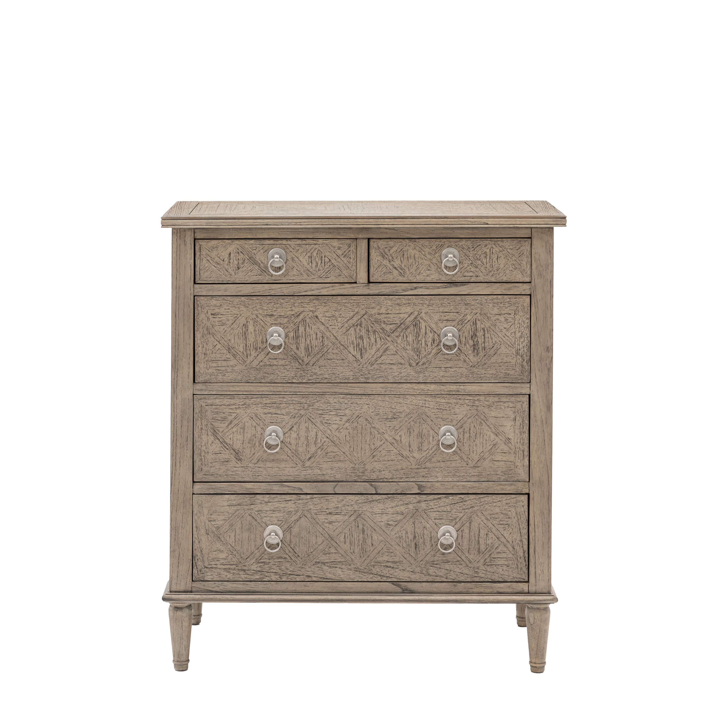 OAKLEIGH Oak Finish Chest of Drawers - Medium-sized, 5 Drawers - Galvin and Galloway