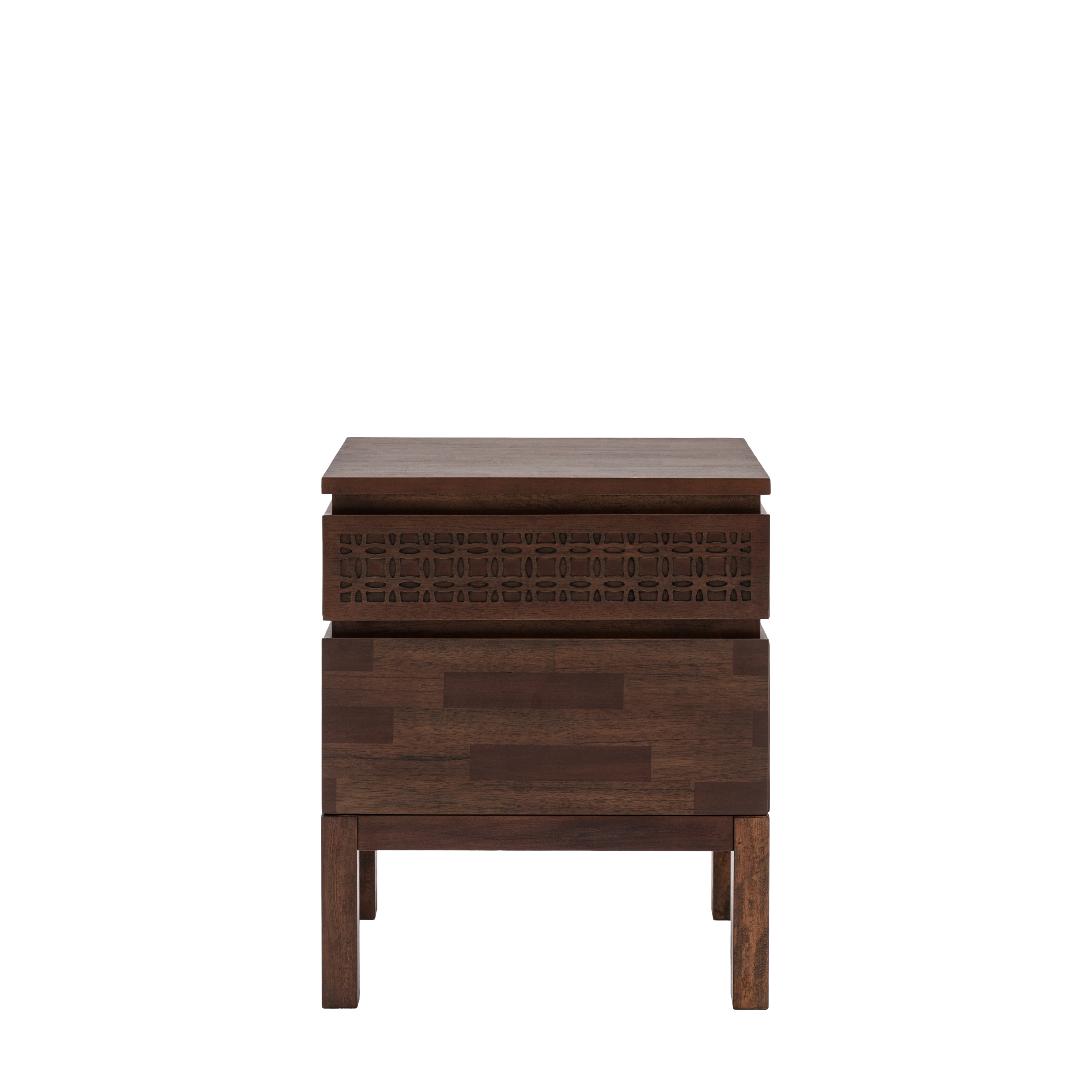 ASHWELL 2 Drawer Bedside Table - Dark Oak - Galvin and Galloway