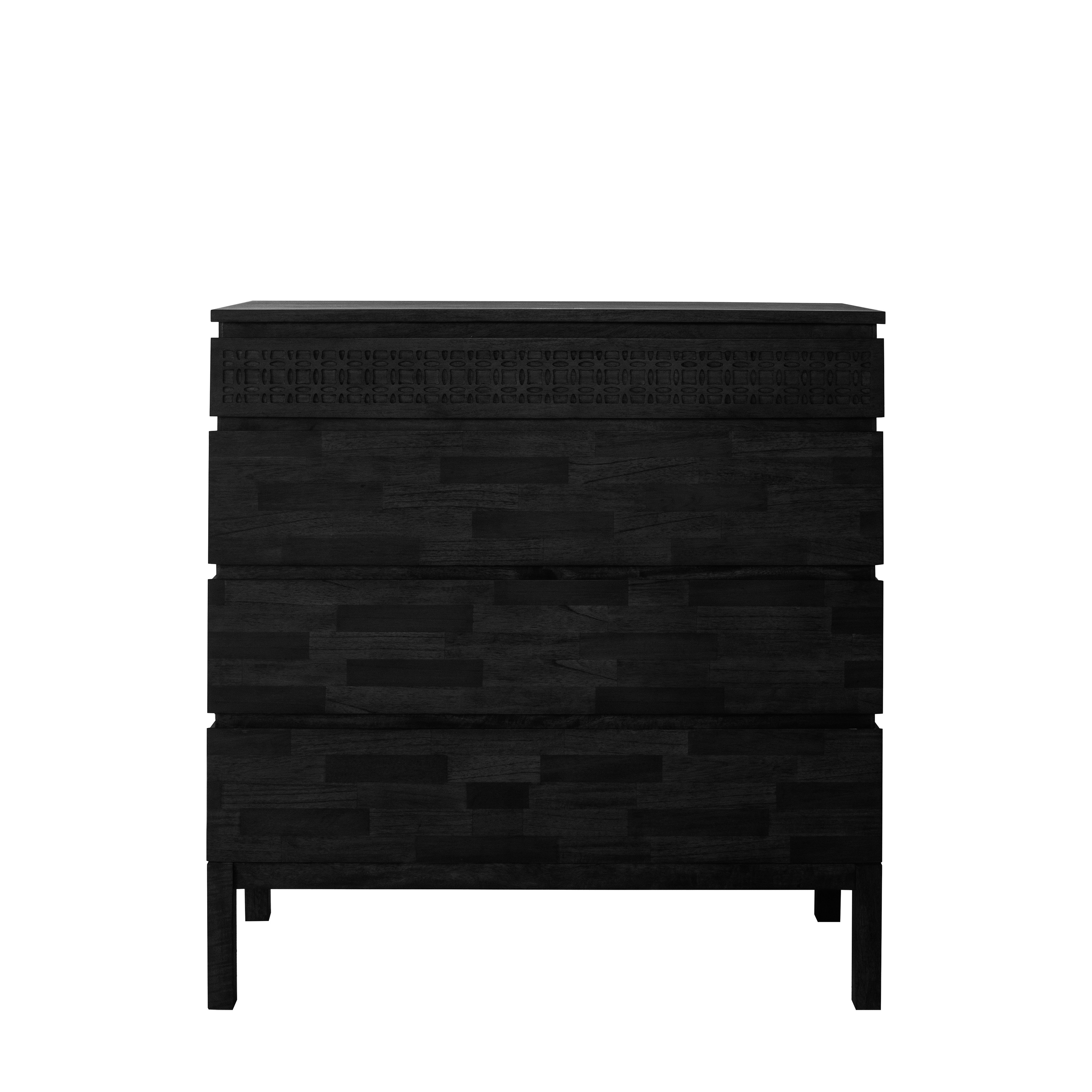 ASHWELL Black Chest of Drawers - Medium-sized, 4 Drawers - Galvin and Galloway