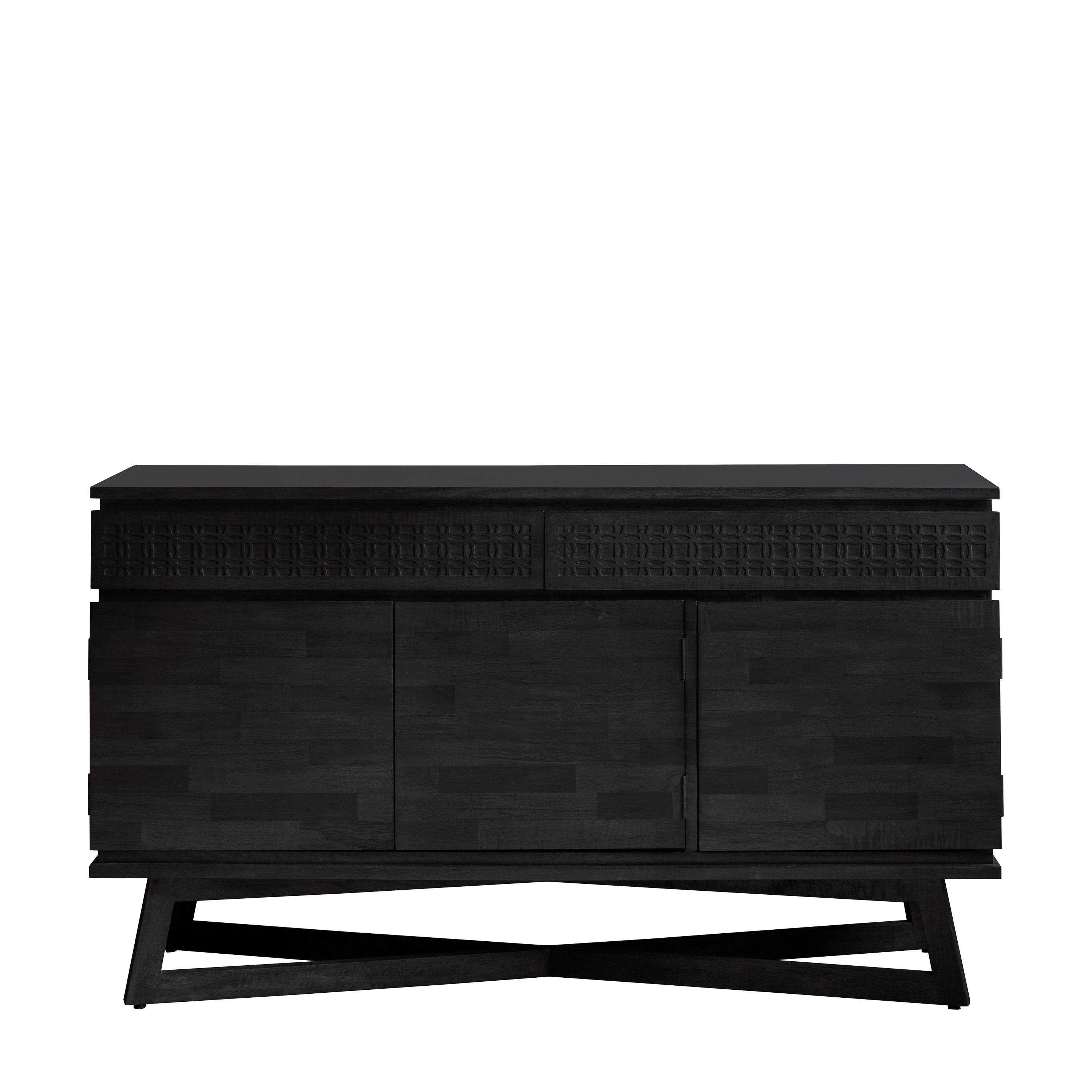 ASHWELL - Black 3 Door 2 Drawer Sideboard - Galvin and Galloway