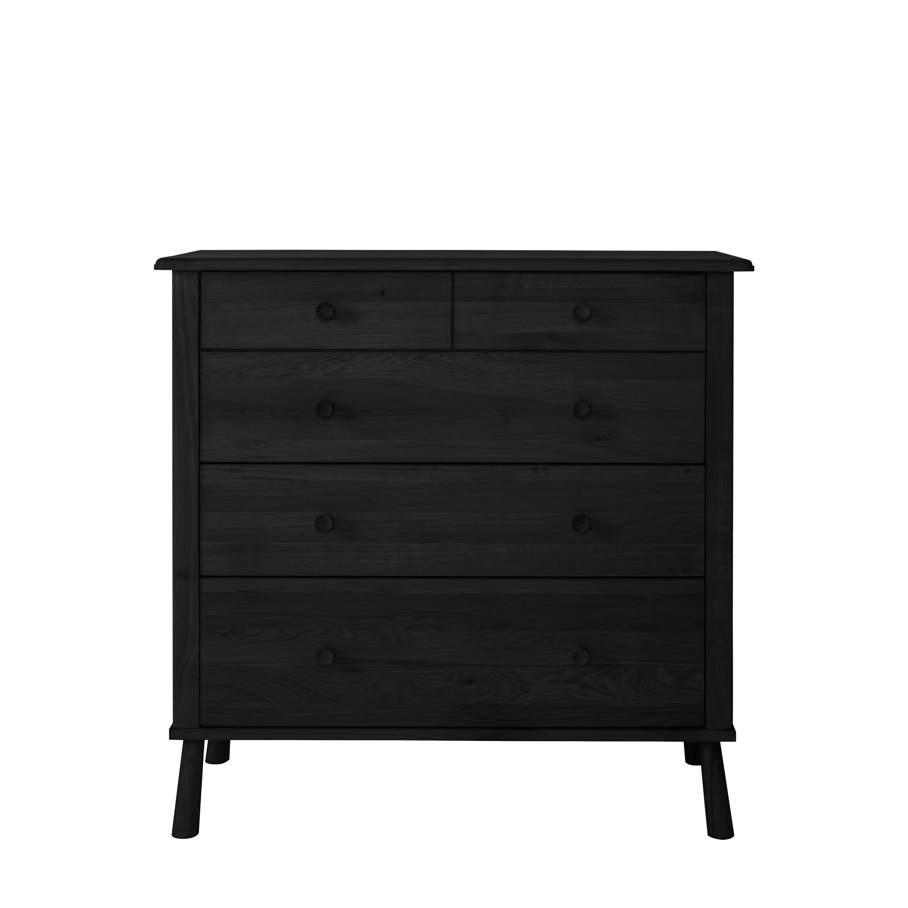 ASHFORD Black Chest of Drawers - Medium-sized, 5 Drawers - Galvin and Galloway