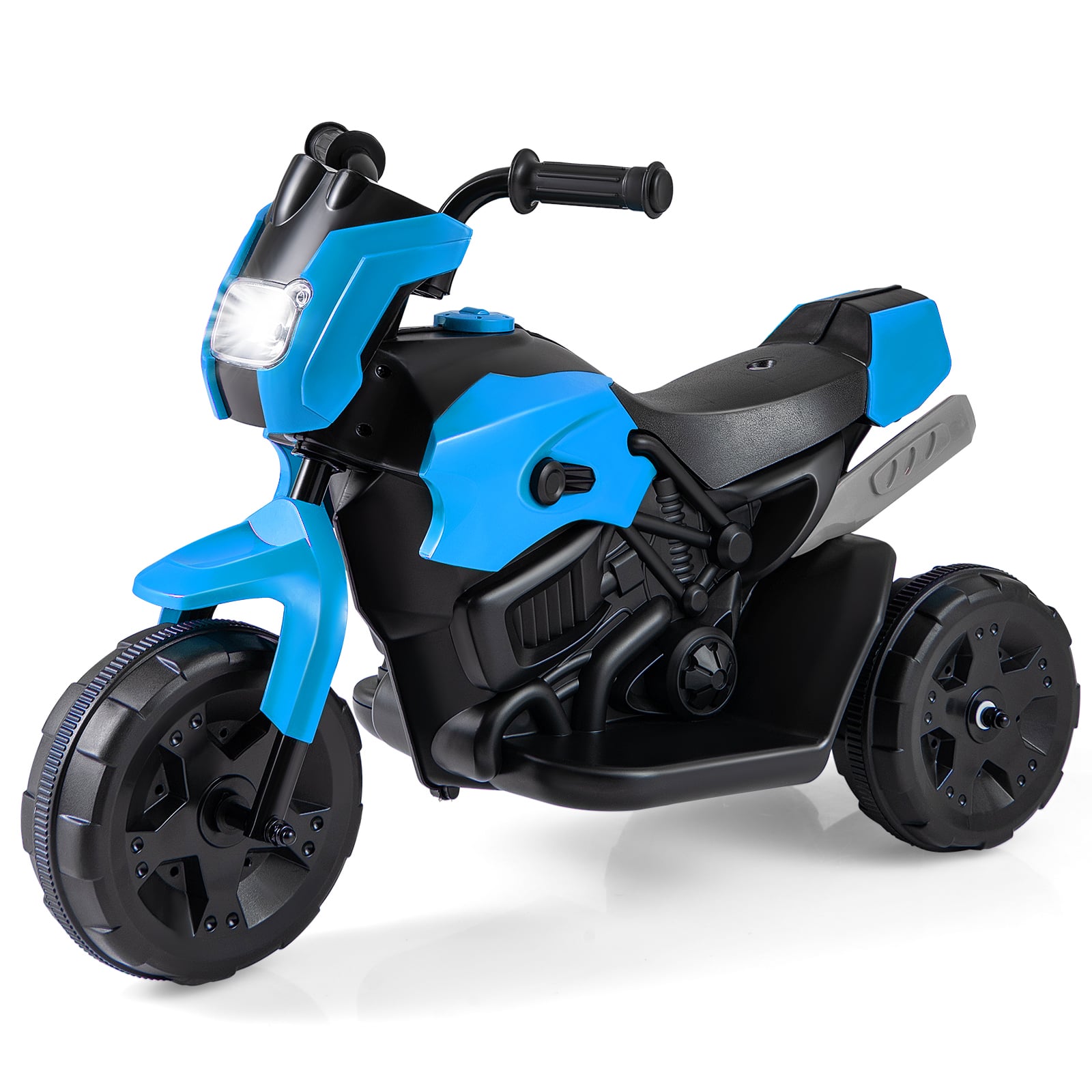 QVARO 6V Kids 3-Wheel Ride-On Motorbike with LED Light-Navy - Savings Store