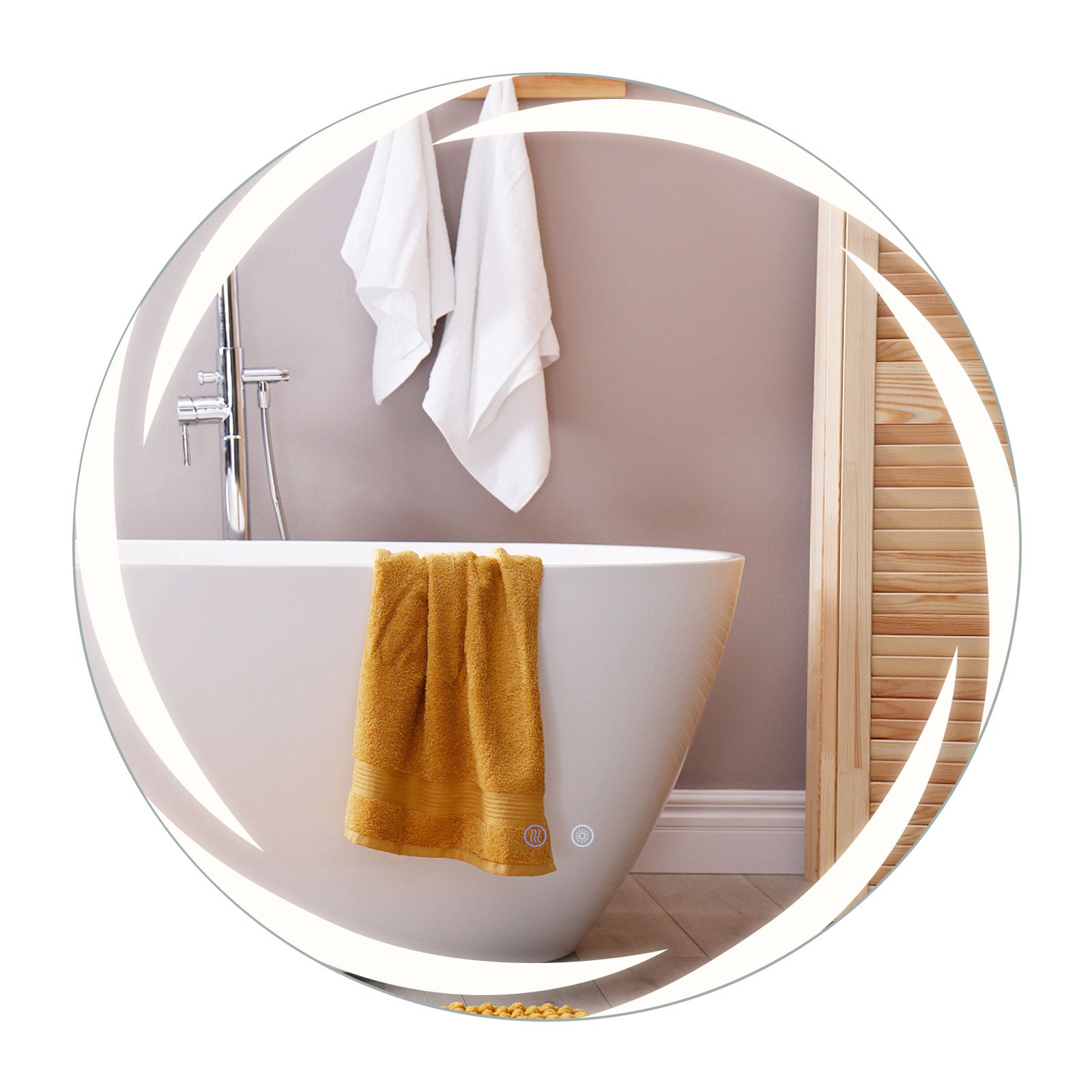 70cm Round LED Bathroom Mirror with Memory Function - Savings Store